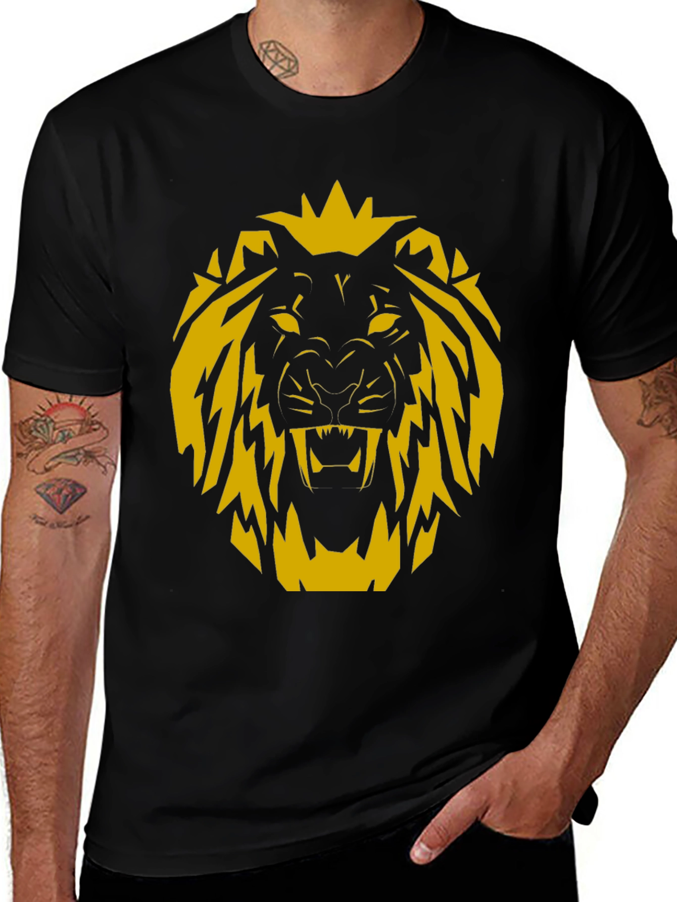Lion Graphic Black T-Shirt