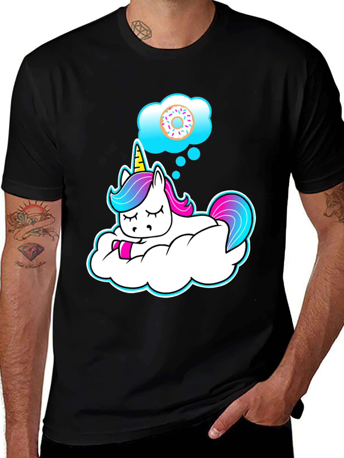 Variant 26 of Unicorn Dreams T-Shirt - Cute Donut Fantasy Tee