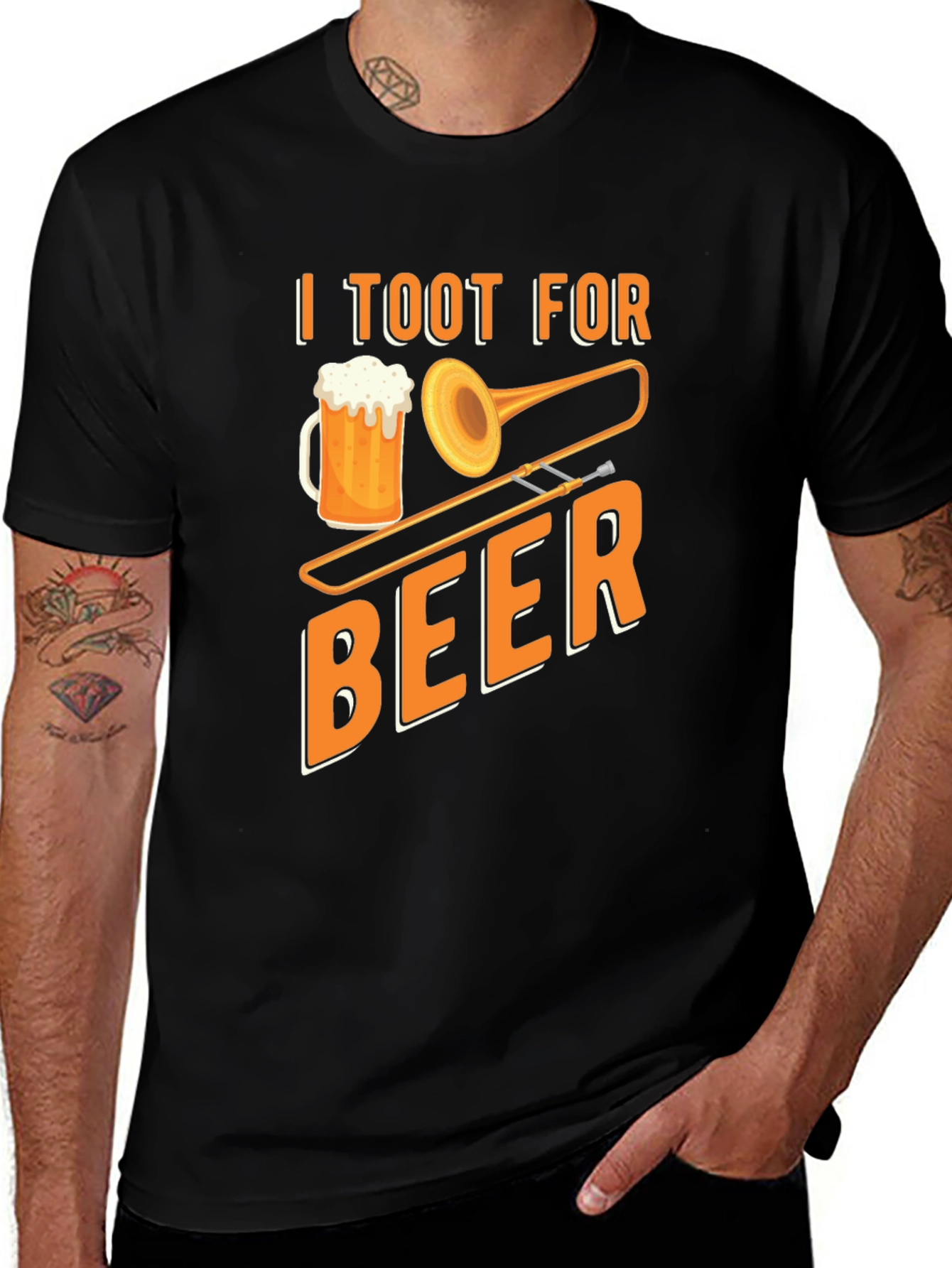Variant 12 of I Toot For Beer T-Shirt - Trombone & Beer Lover Tee