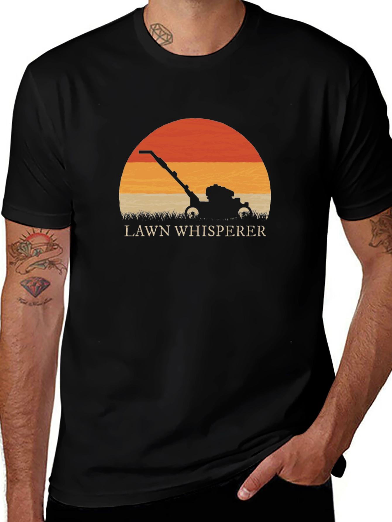 Lawn Whisperer Graphic Tee - Black Cotton T-Shirt
