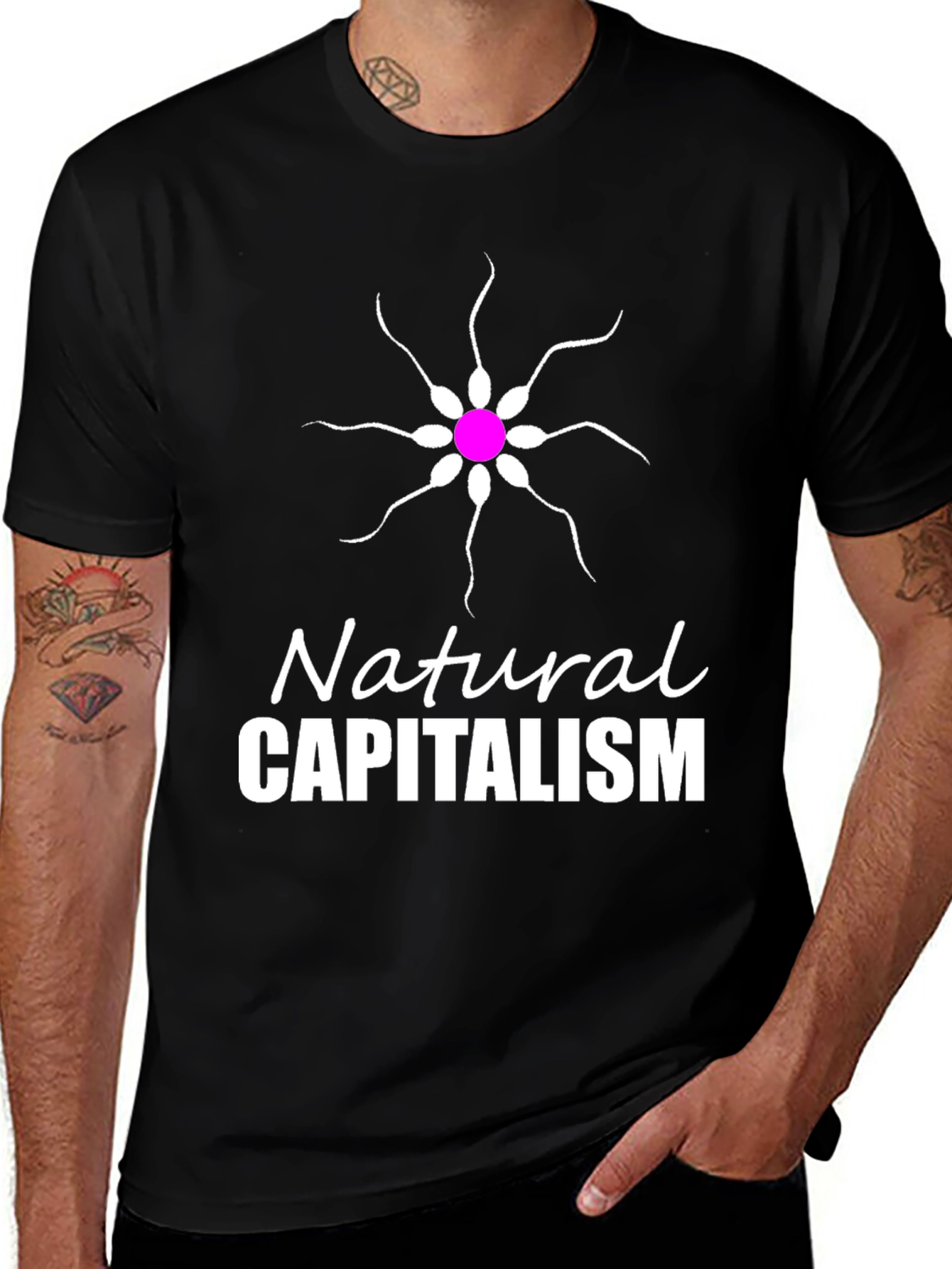 Variant 18 of Natural Capitalism T-Shirt Funny Sperm Design Tee