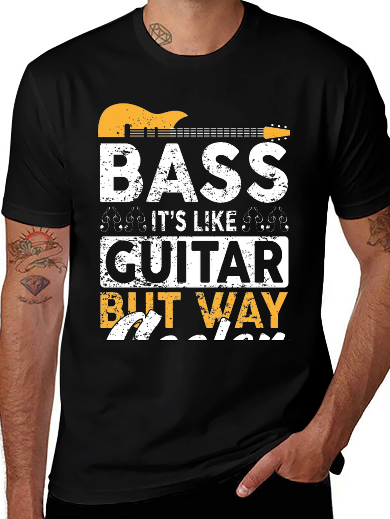 Variant 24 of Bass Guitar T-Shirt: Way Cooler Than Guitar!