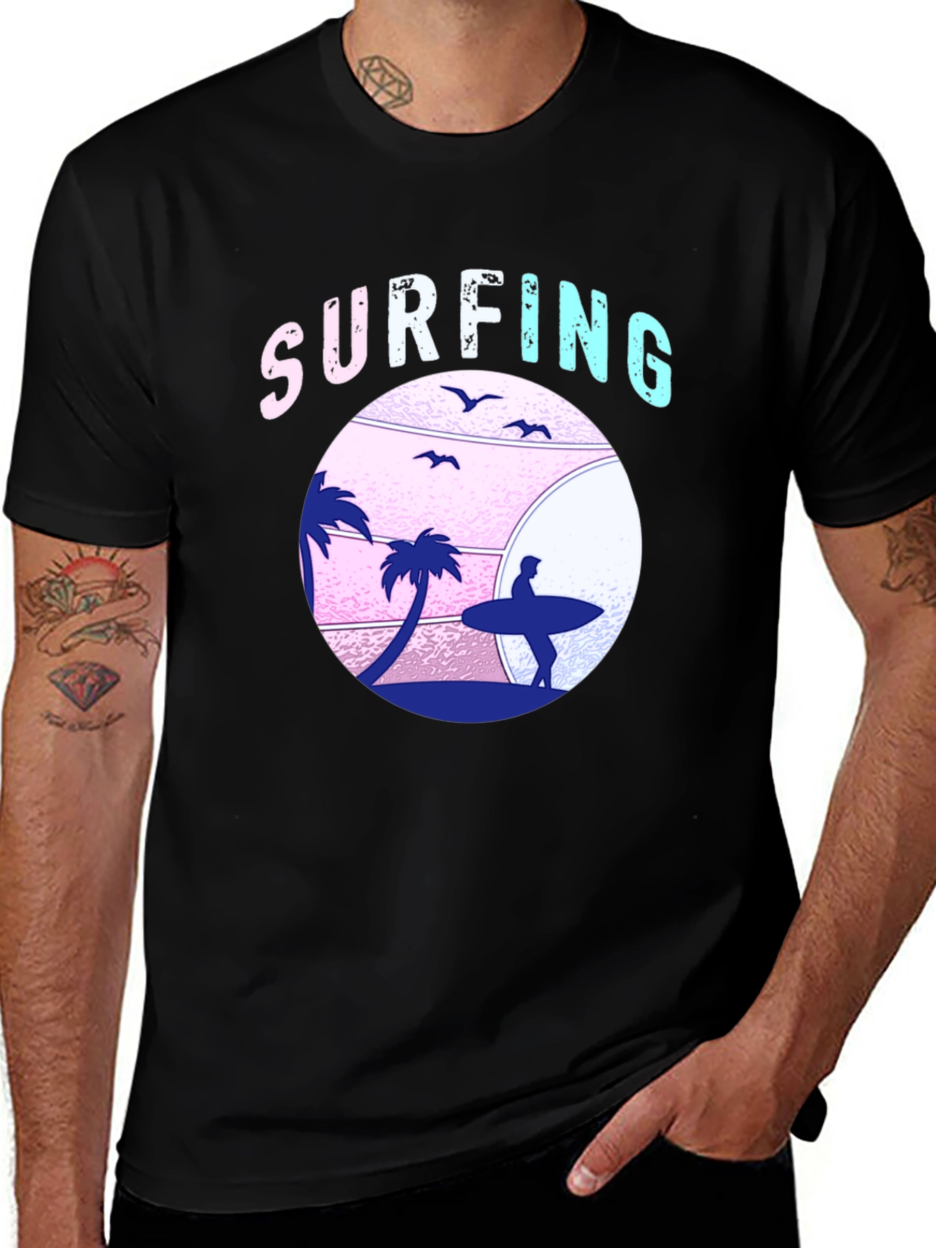 Variant 12 of Surfing Beach Graphic T-Shirt