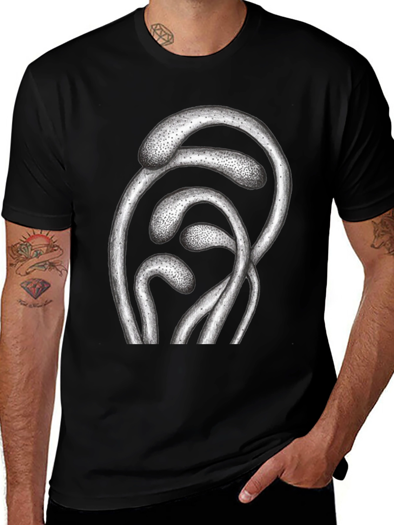 Variant 7 of Abstract Graphic Print Black T-Shirt