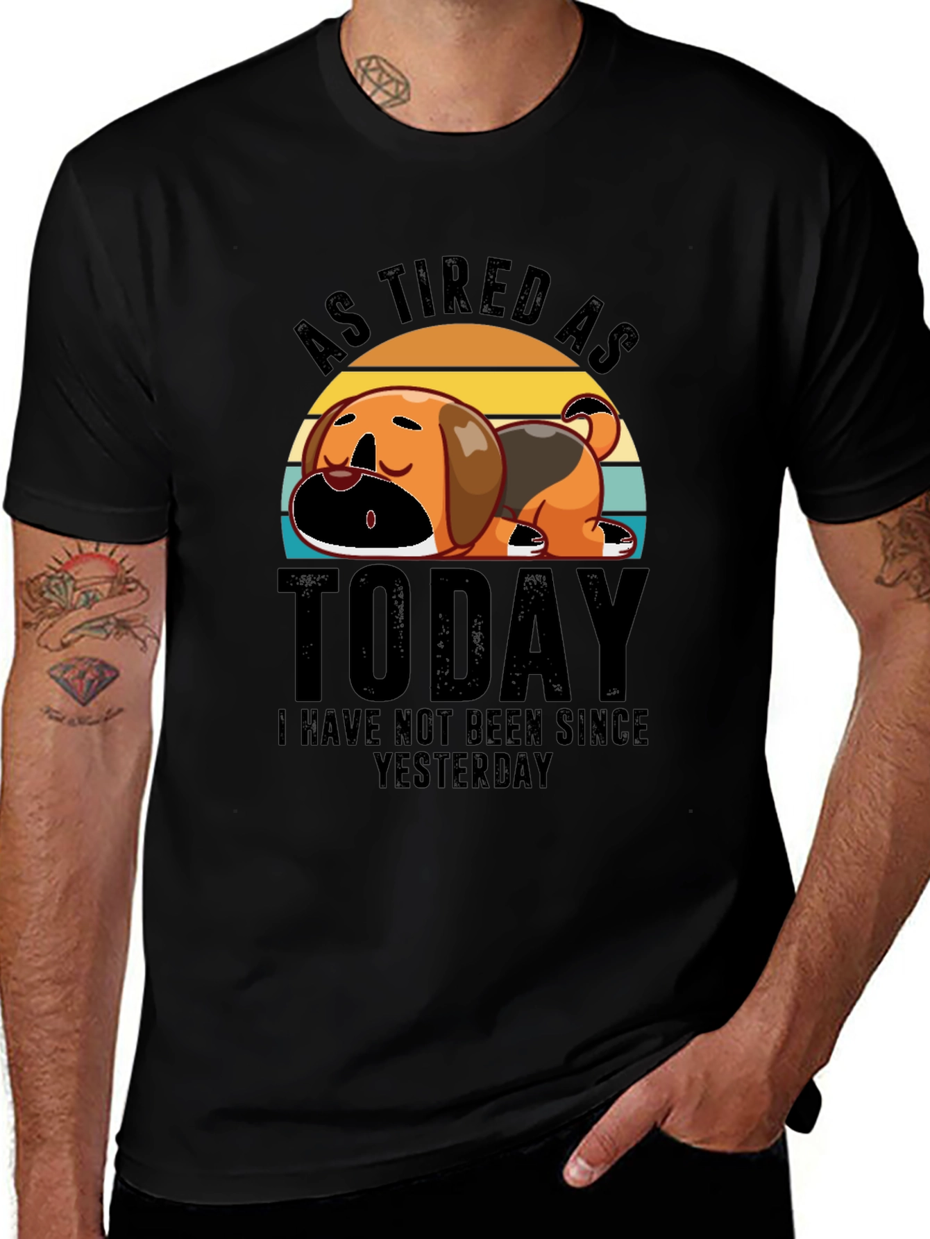 Variant 17 of As Tired As Today Black Graphic T-Shirt