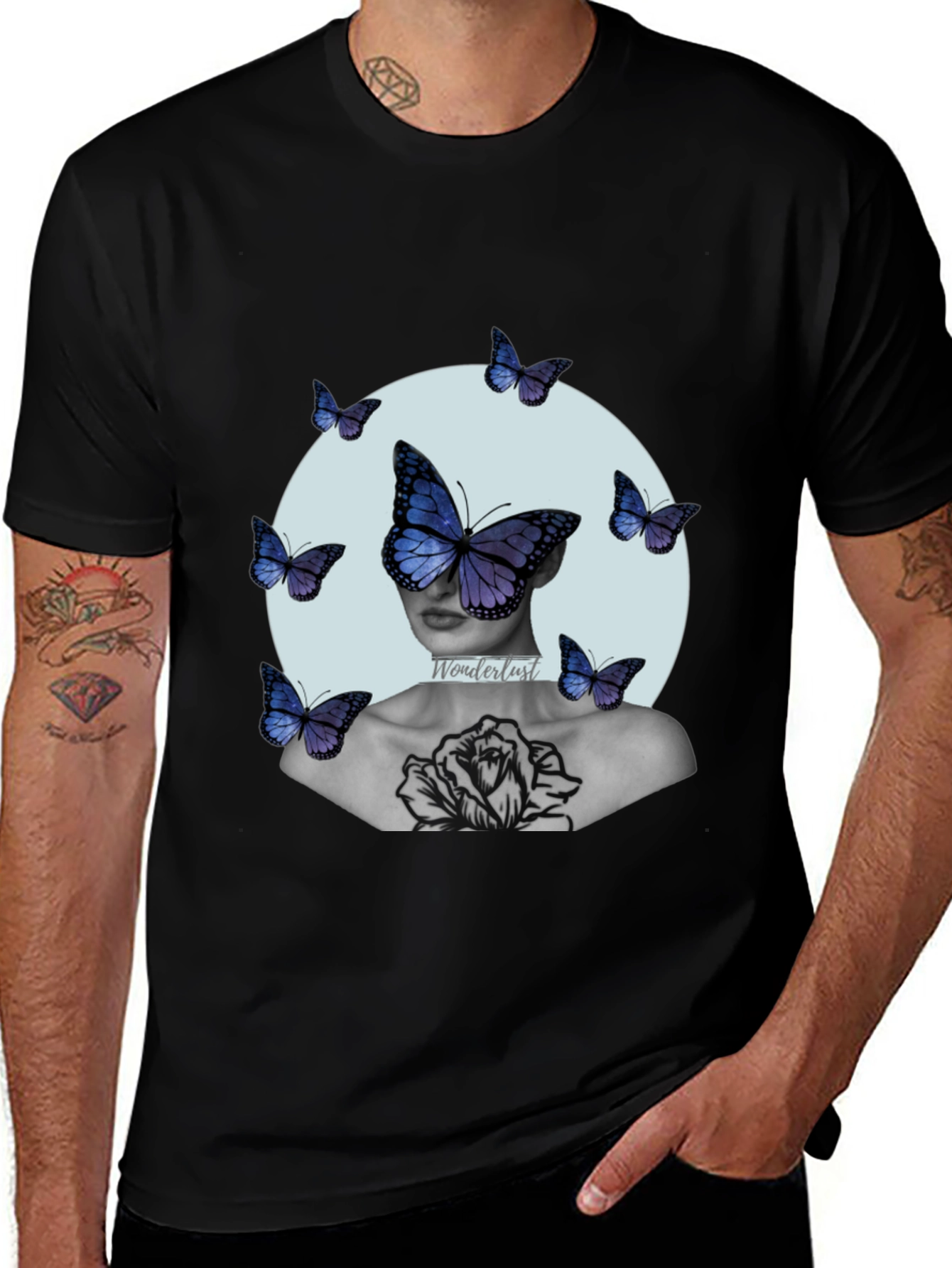 Variant 6 of Butterfly Art Print Graphic Tee - Relaxed Fit