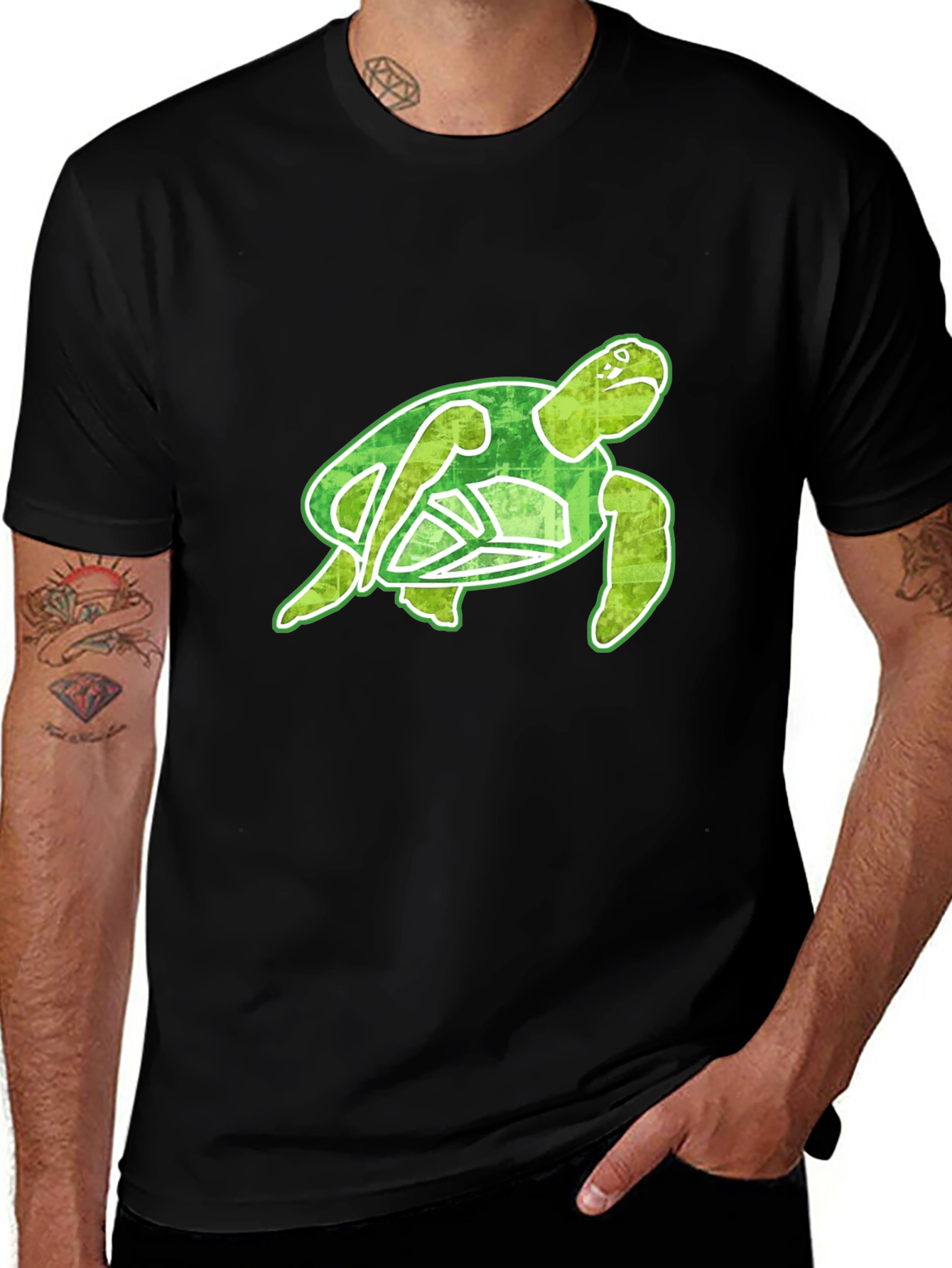 Variant 27 of Sea Turtle Graphic Tee - Black Casual T-Shirt