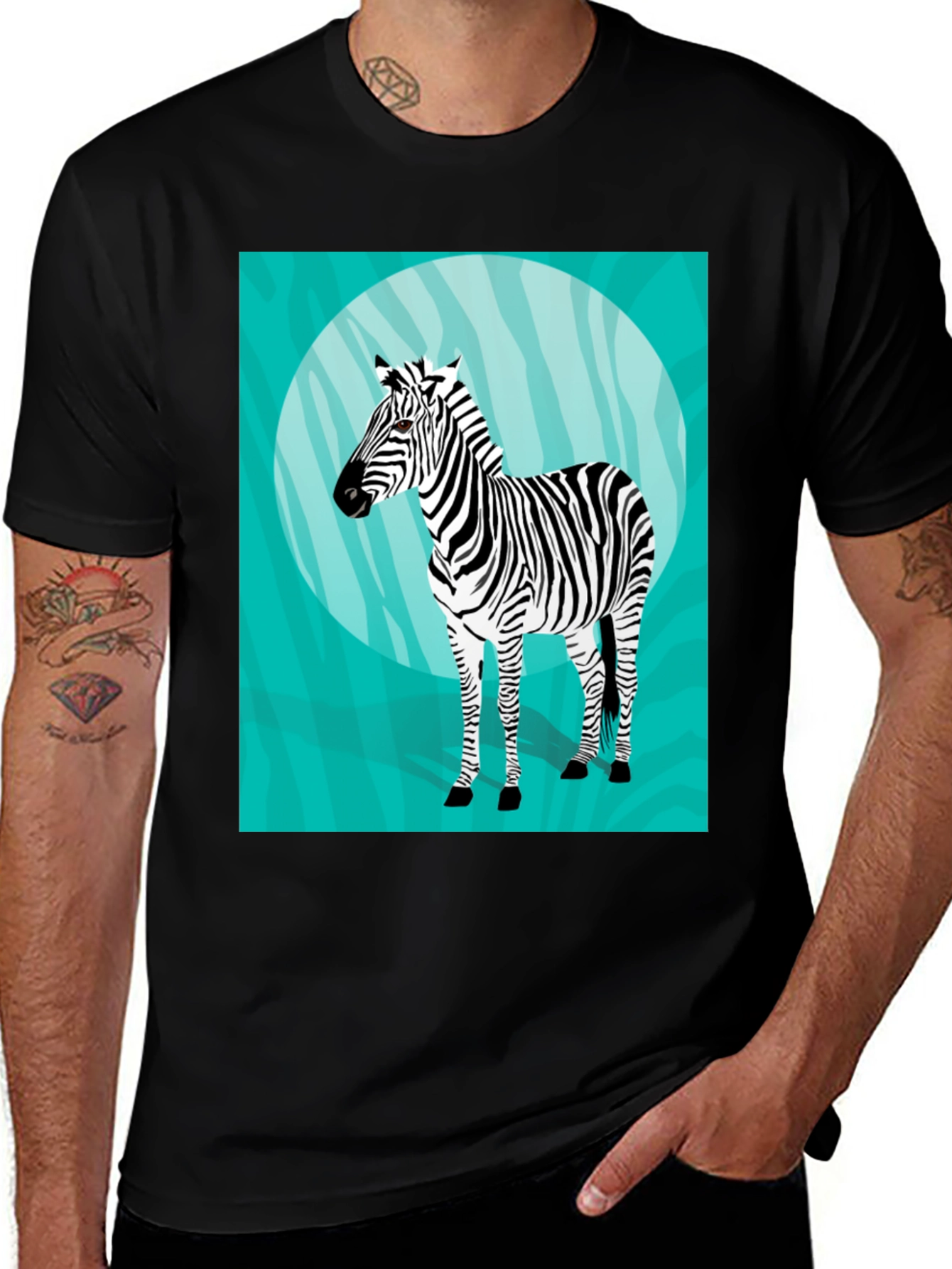 Variant 3 of Zebra Graphic T-Shirt - Unique Animal Print Tee