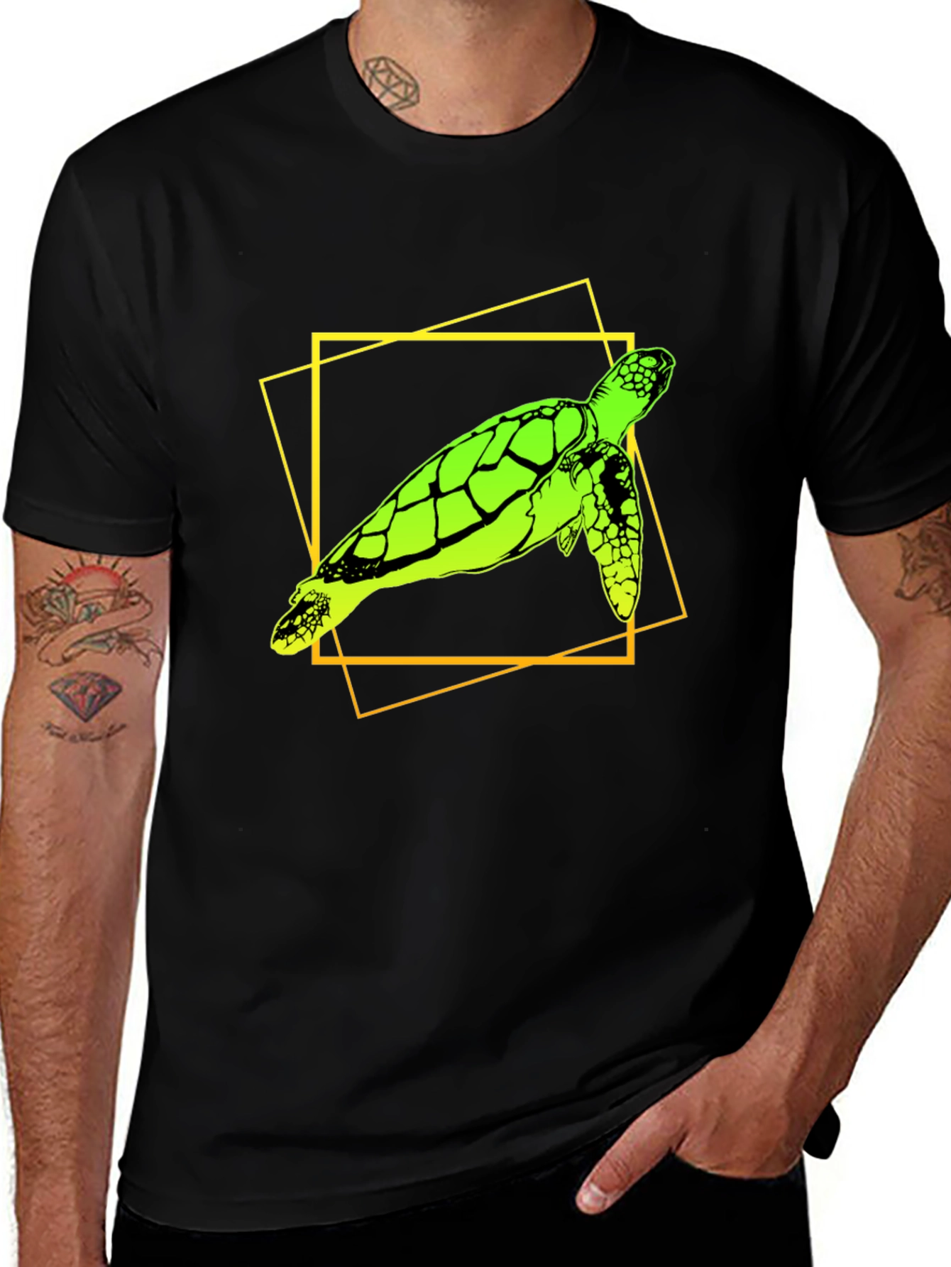 Variant 12 of Turtle Graphic Tee - Black