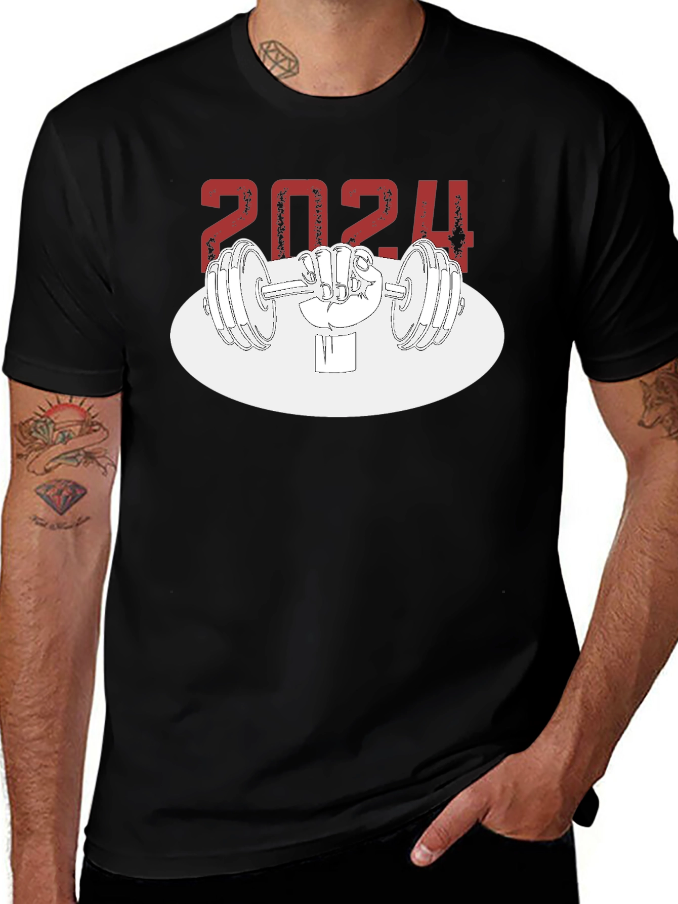 Variant 27 of 2024 Weightlifting T-Shirt - Workout Ready!
