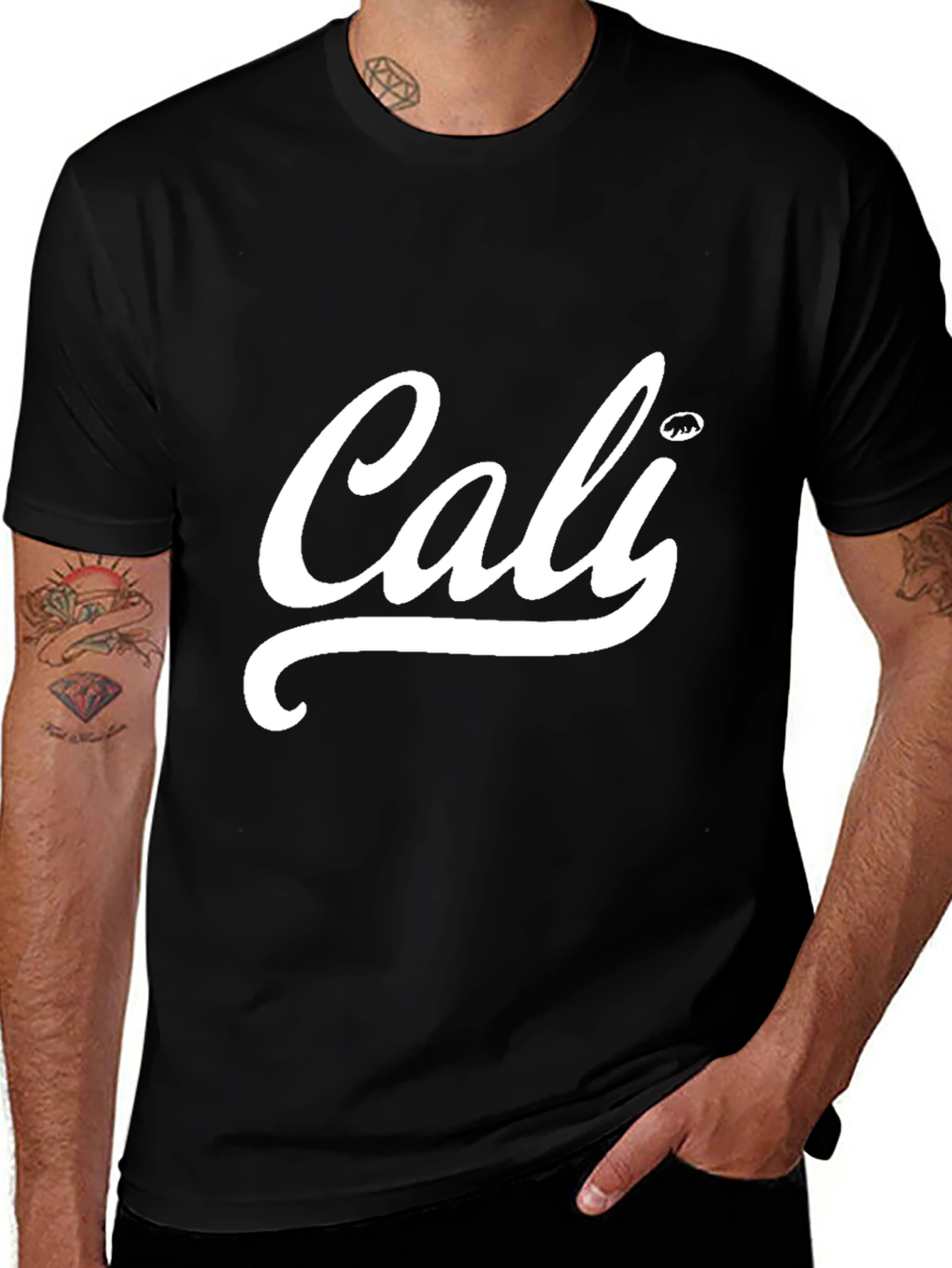 Variant 12 of Cali Bear Black Graphic T-Shirt