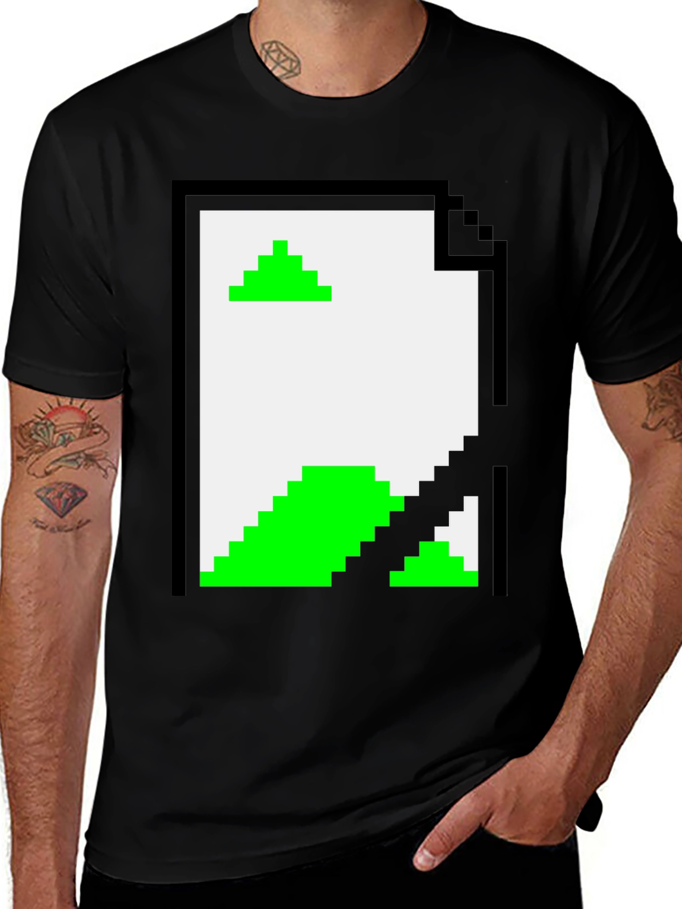 Variant 6 of Retro Pixel Art T-Shirt - Black File Design