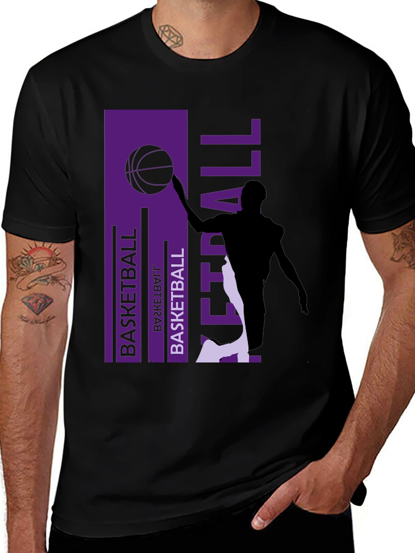 Variant 2 of Basketball Graphic Print Tee - Stylish Activewear