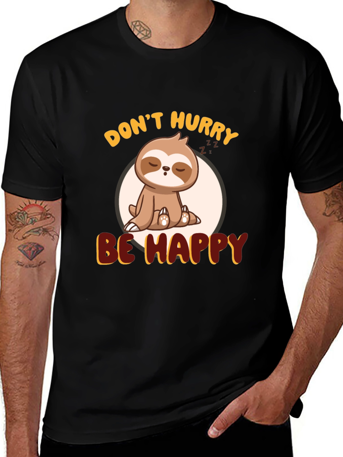 Variant 24 of Don't Hurry Be Happy Sloth Graphic Tee