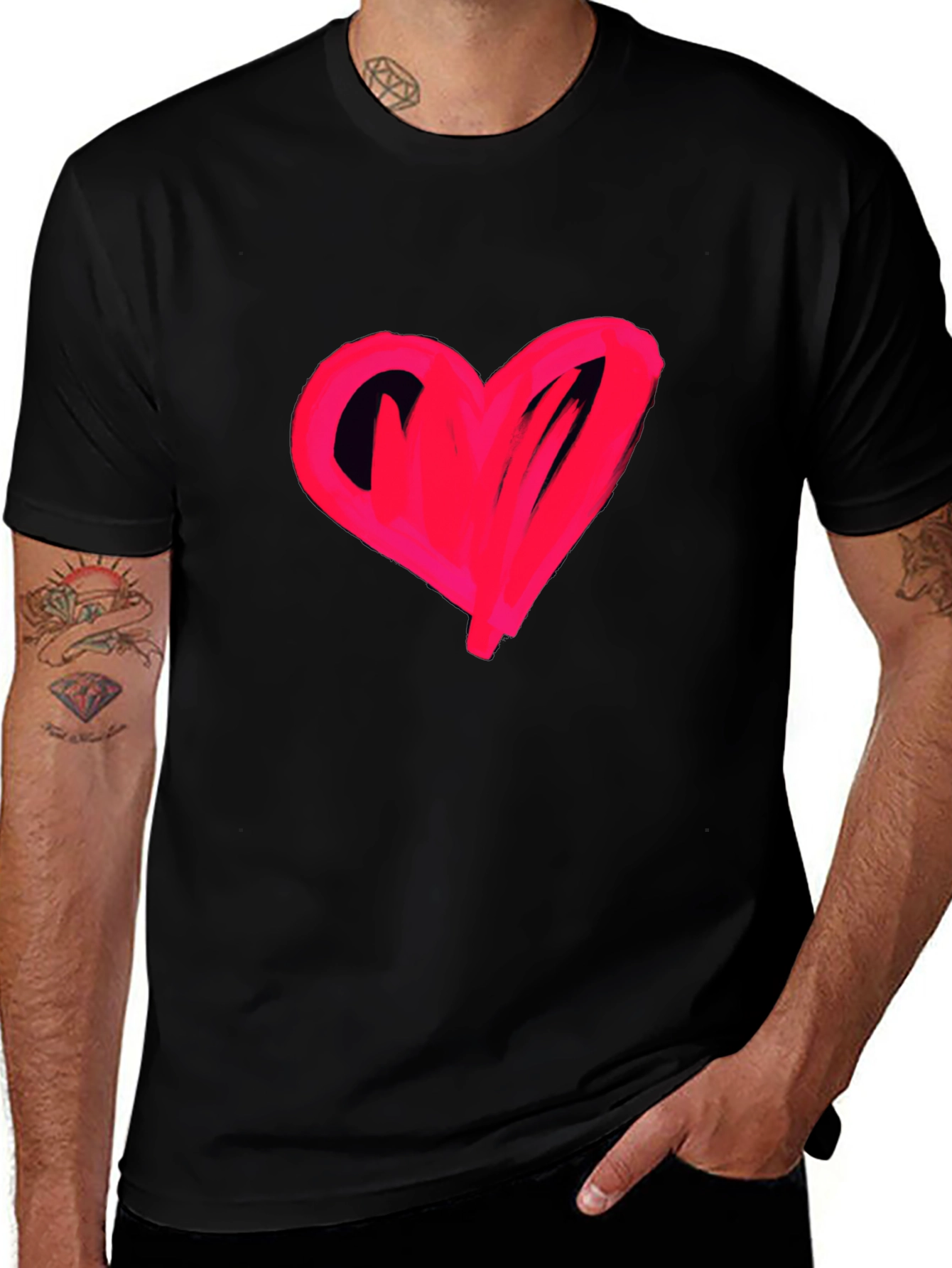 Heart Graphic Black T-Shirt