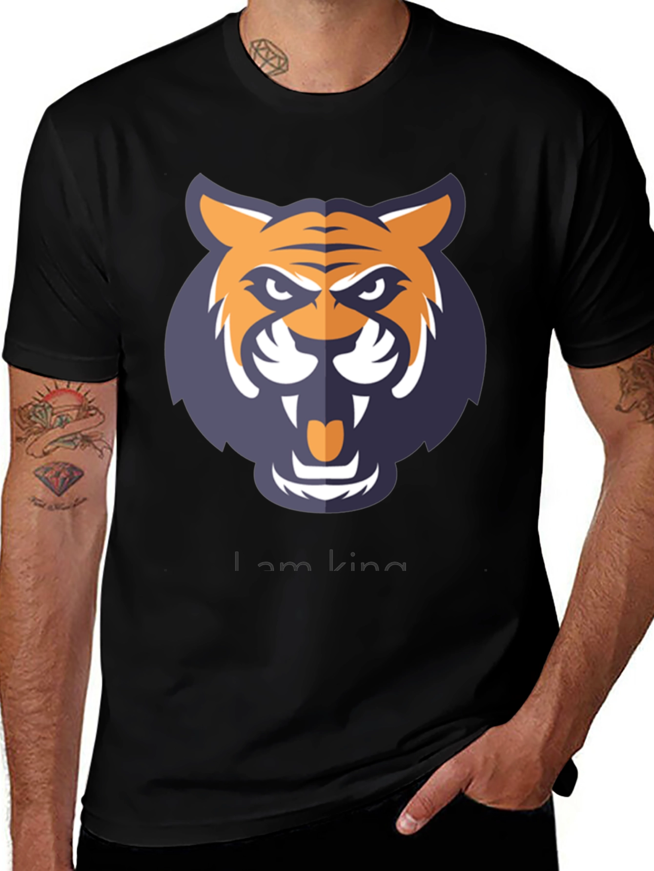 Variant 23 of Tiger King Graphic T-Shirt - Bold Black Tee