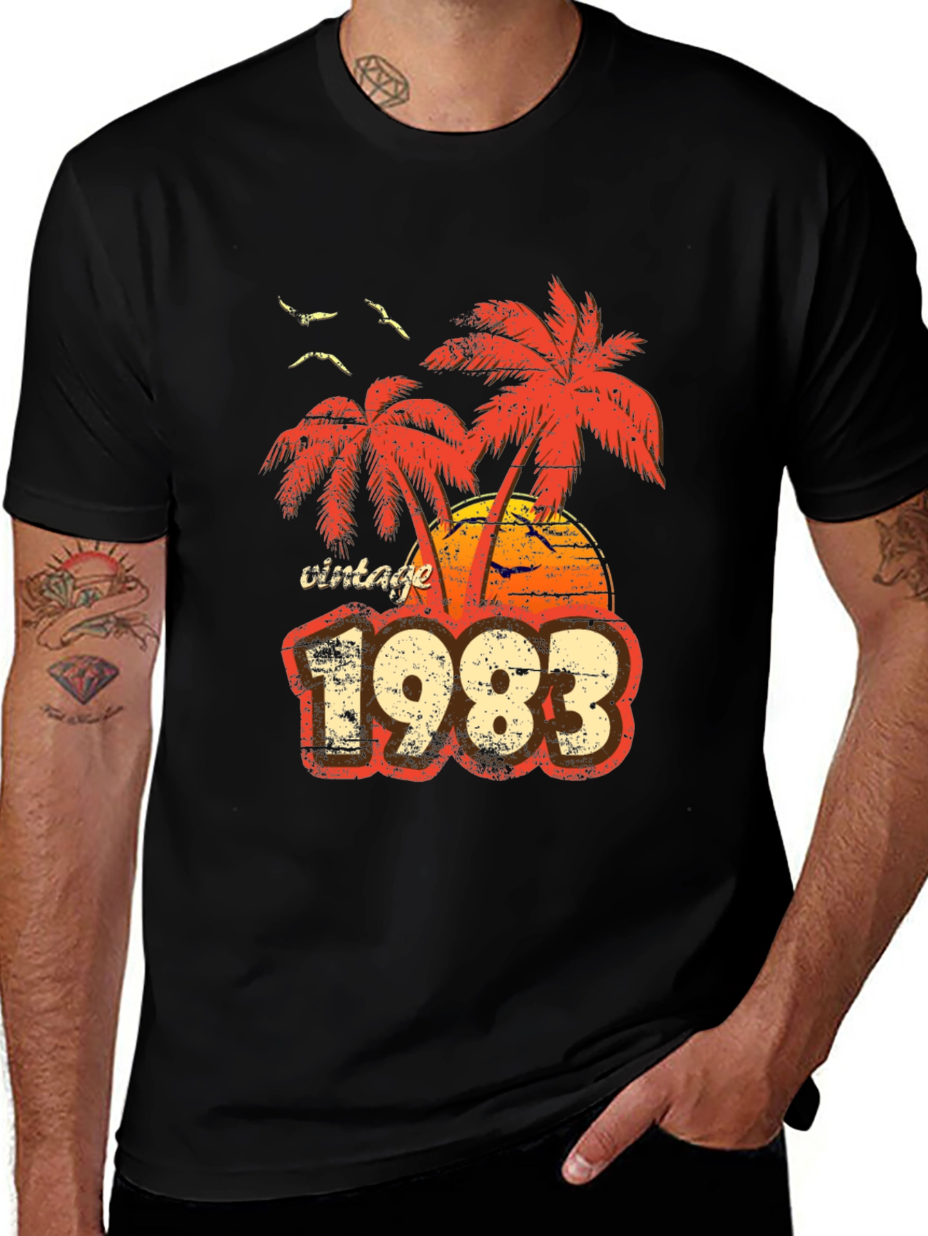 Variant 30 of Vintage 1983 Palm Tree Graphic T-Shirt