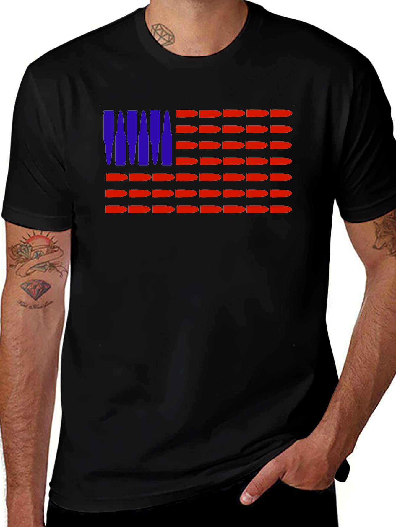 American Flag Bullet T-Shirt - Patriotic Design