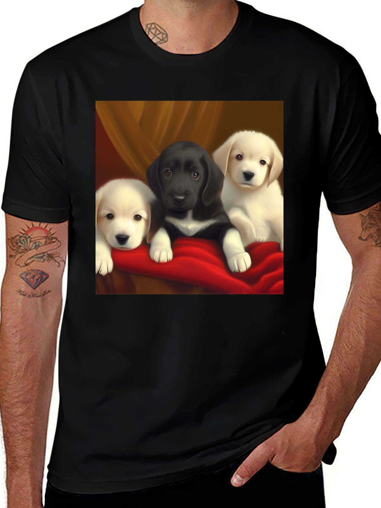 Variant 9 of Puppy Trio Graphic Tee - Cute Dog Lover T-Shirt