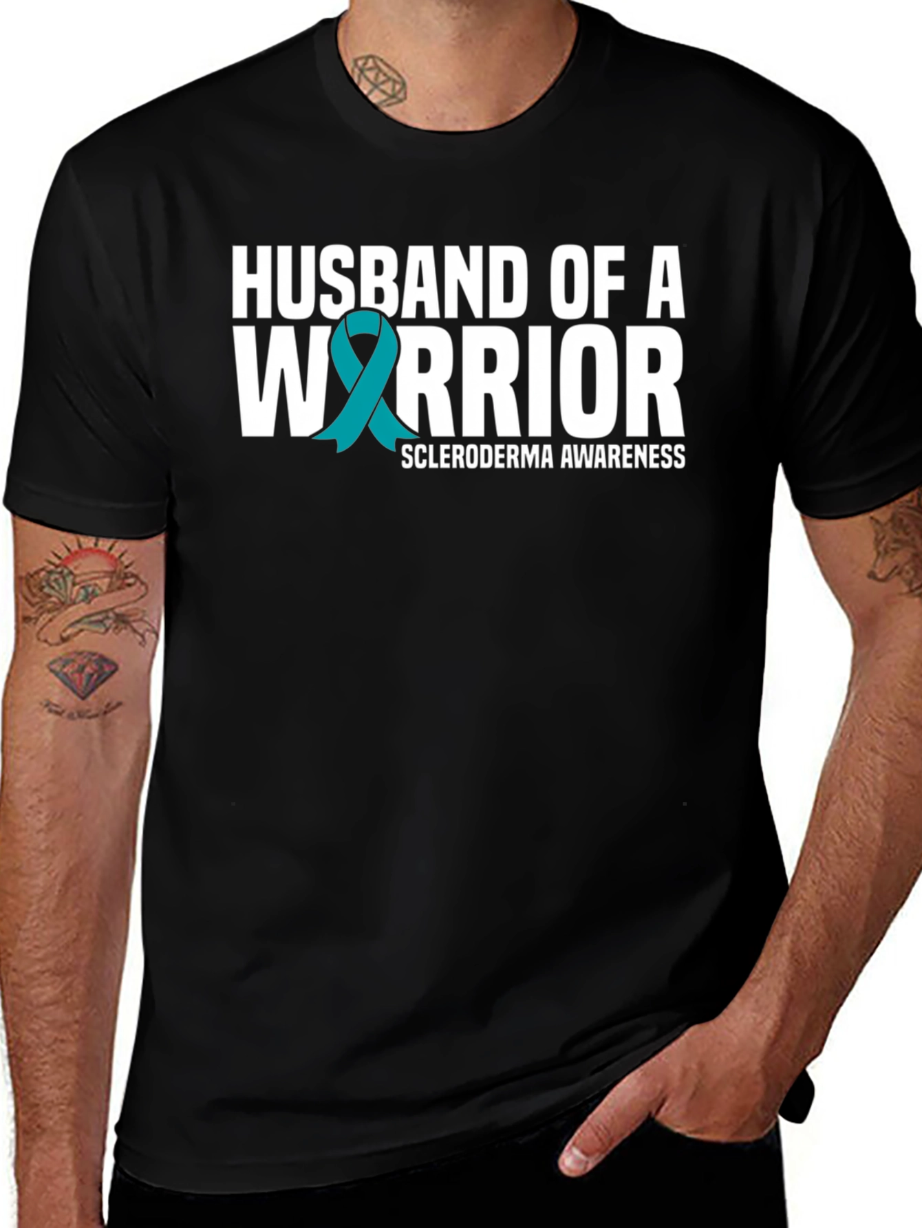 Husband of a Warrior Scleroderma Awareness T-Shirt