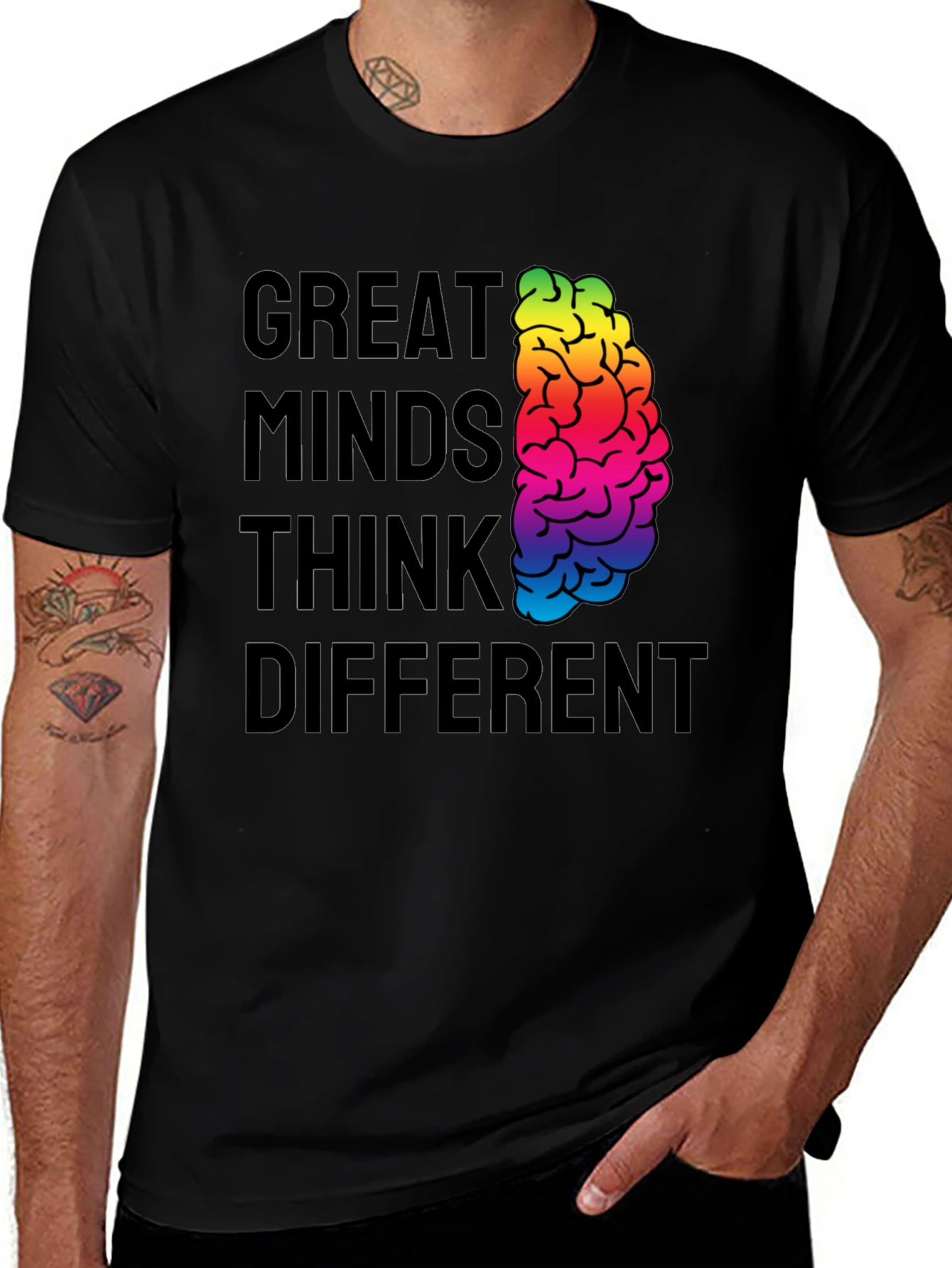 Variant 30 of Great Minds Think Different T-Shirt - Black