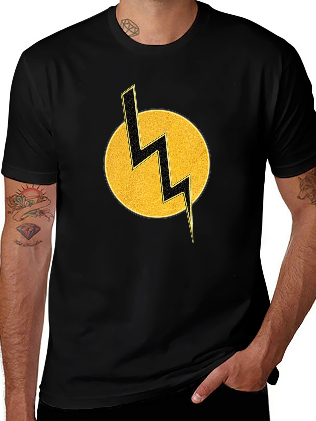 Variant 5 of Lightning Bolt Graphic Tee - Bold & Stylish Black T-Shirt