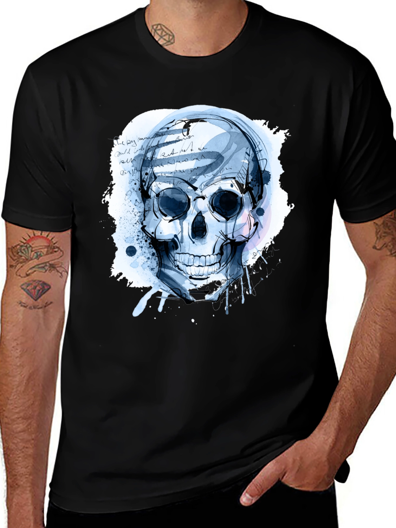 Variant 18 of Skull Graphic Tee - Men's Black T-Shirt