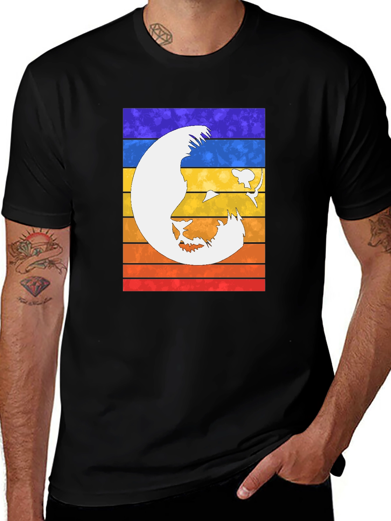 Variant 6 of Sunset Shark T-Shirt - Unique Graphic Tee