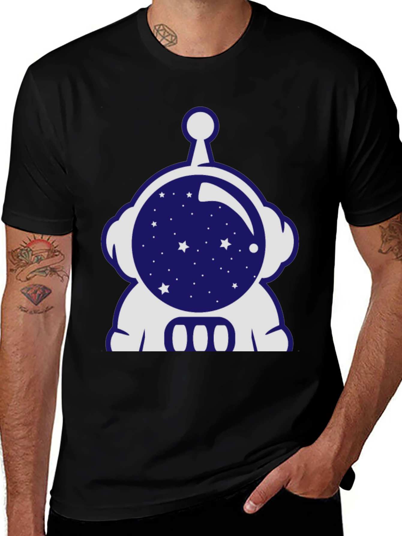 Variant 11 of Astronaut Graphic Tee - Black T-Shirt