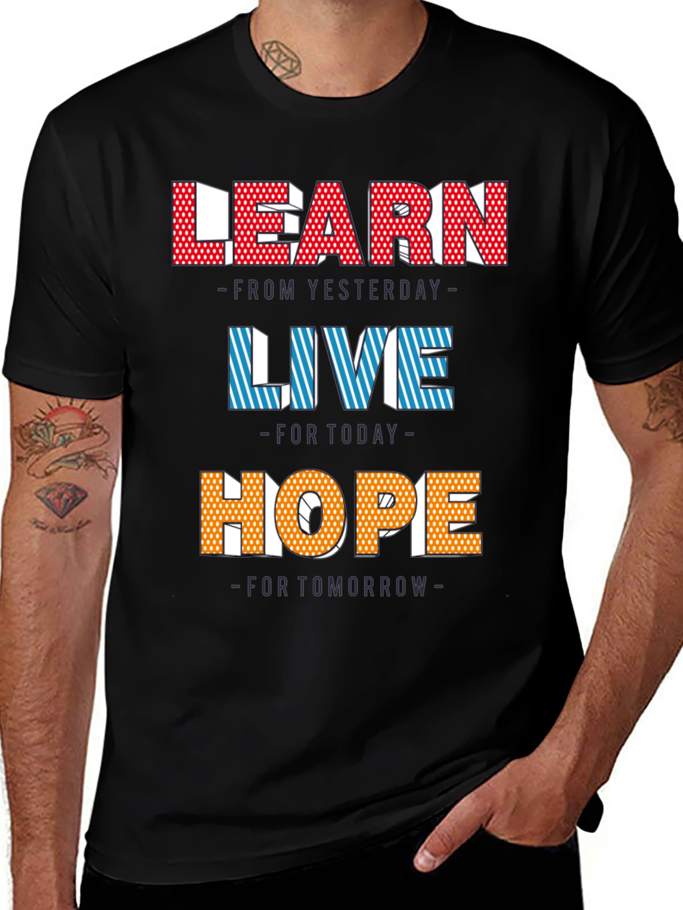 Variant 8 of Learn, Live, Hope Graphic Tee - Motivational T-Shirt