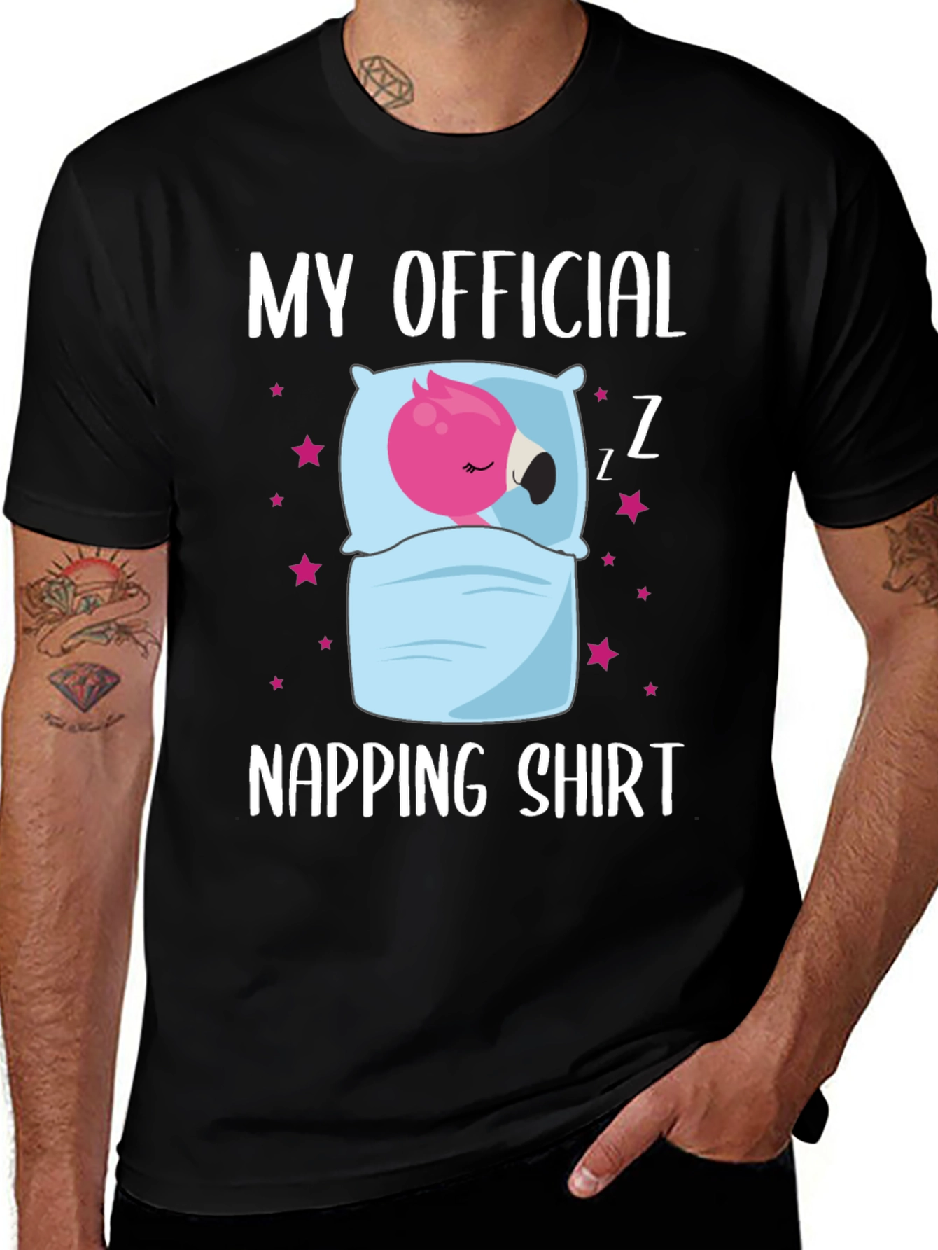 Variant 4 of My Official Napping Shirt - Flamingo Sleep Tee