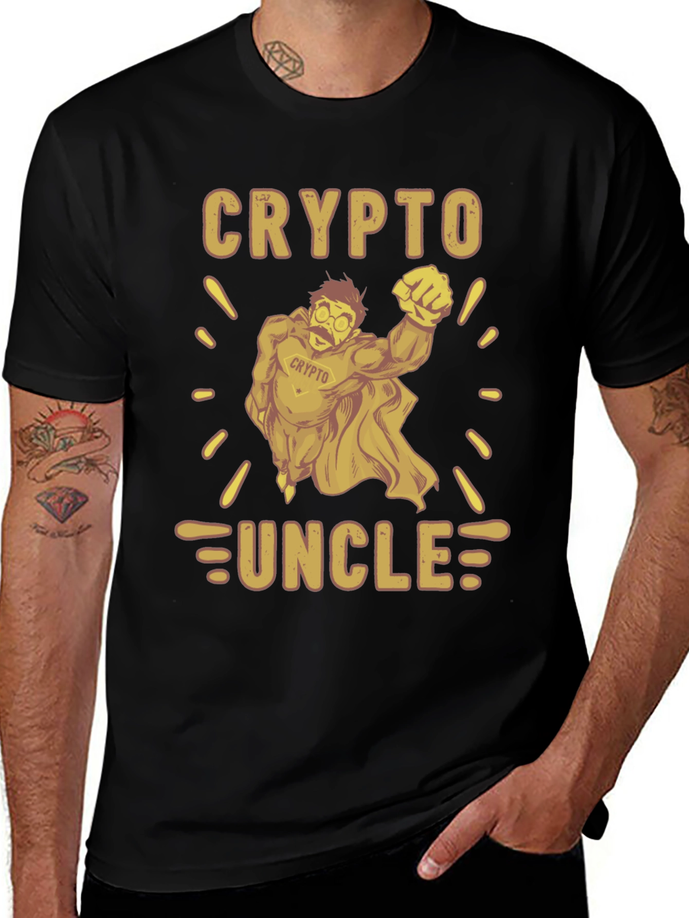 Variant 30 of Crypto Uncle Graphic Tee - Funny Cryptocurrency T-Shirt