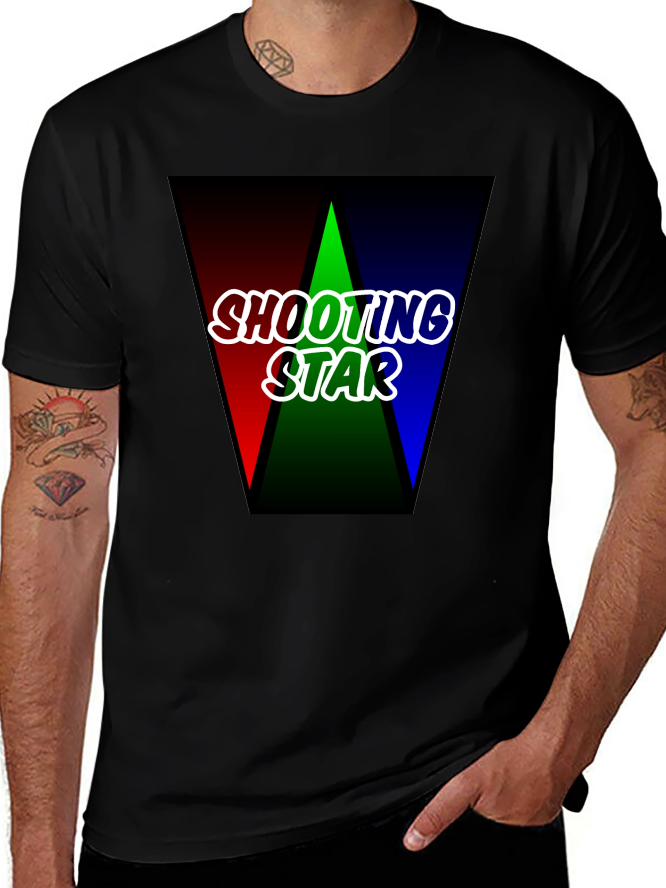 Variant 19 of Shooting Star Graphic Tee - Bold Design Black T-Shirt
