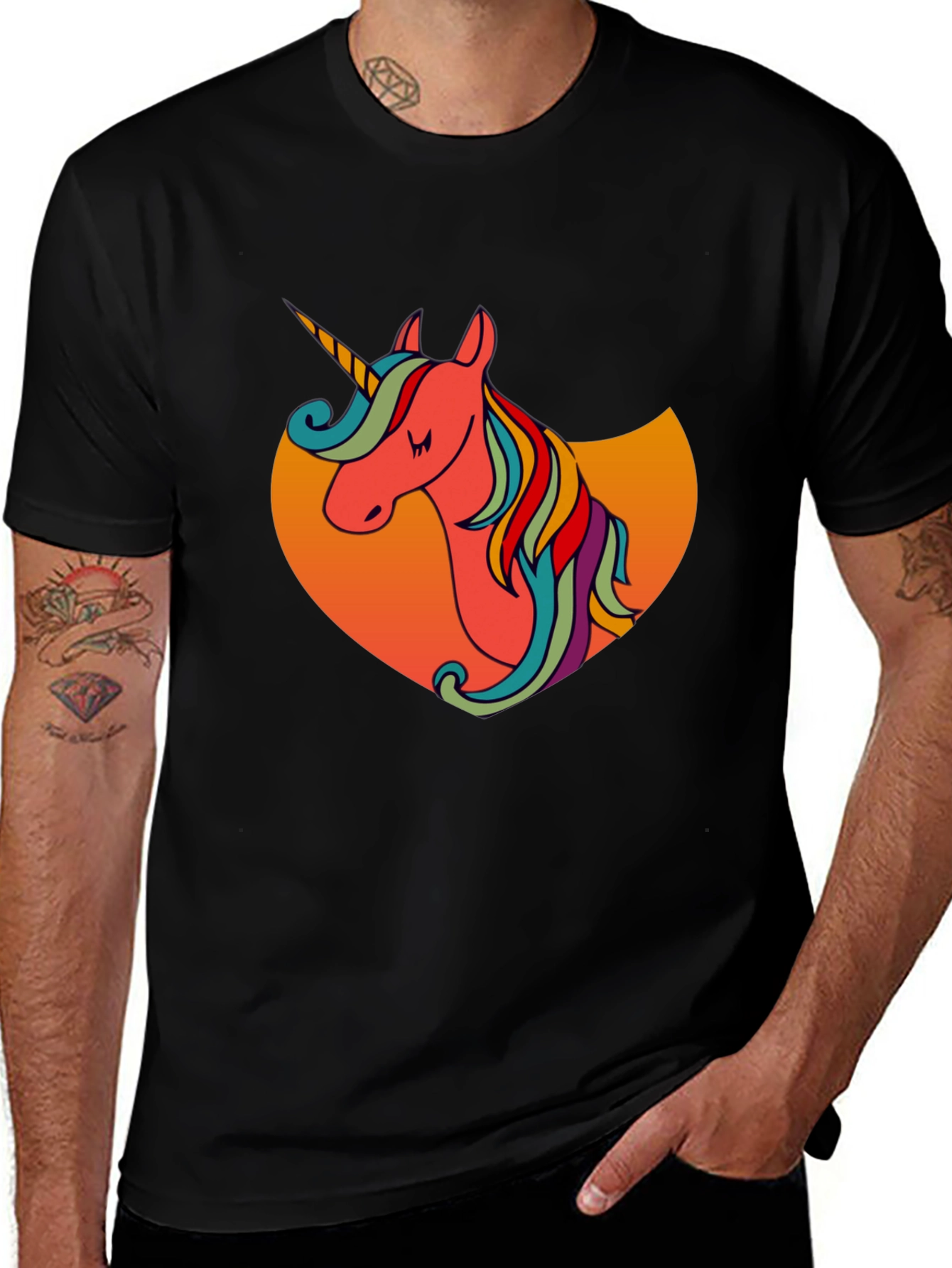 Variant 7 of Unicorn Graphic Tee - Black