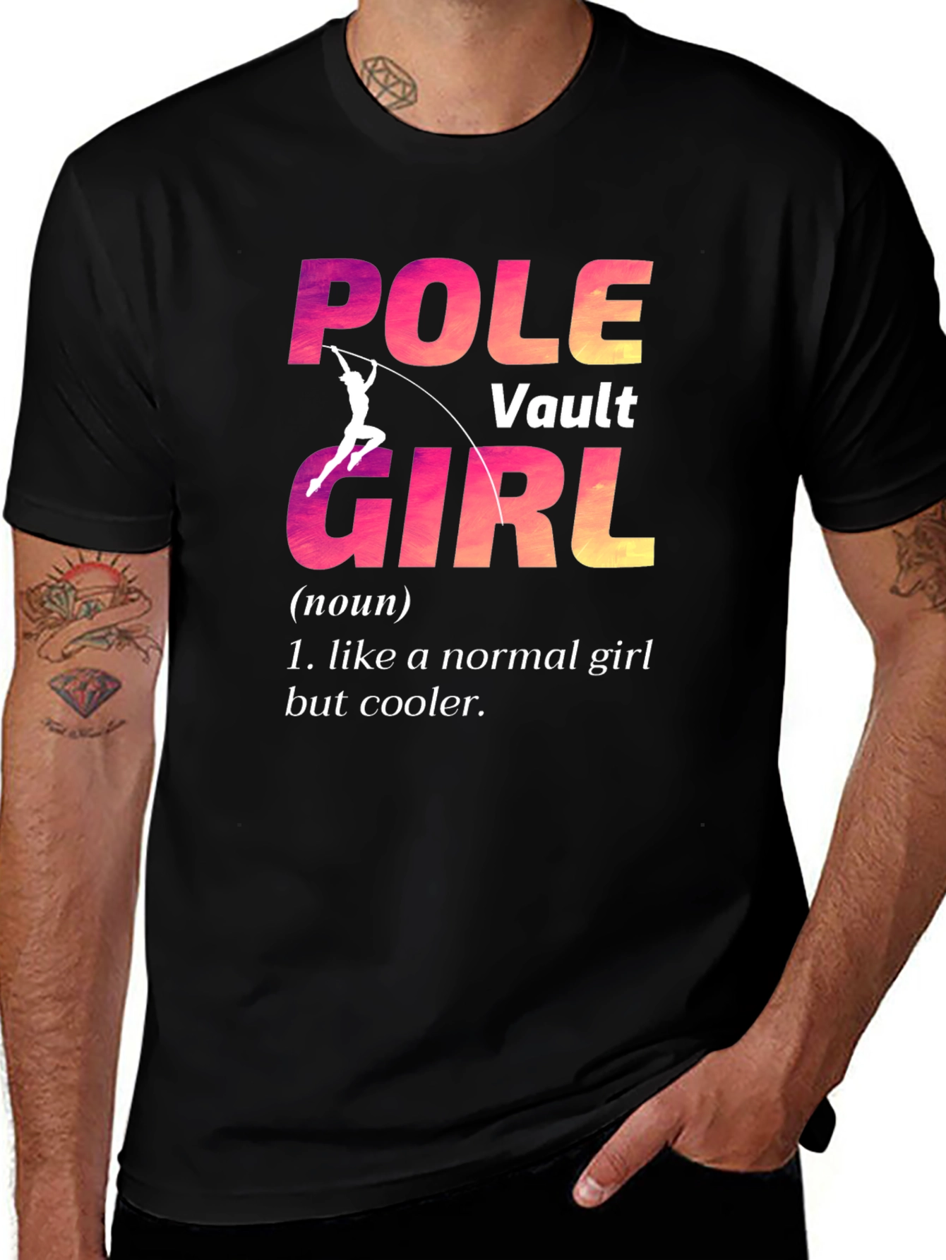 Variant 9 of Pole Vault Girl Graphic Tee - Cool Athlete Shirt
