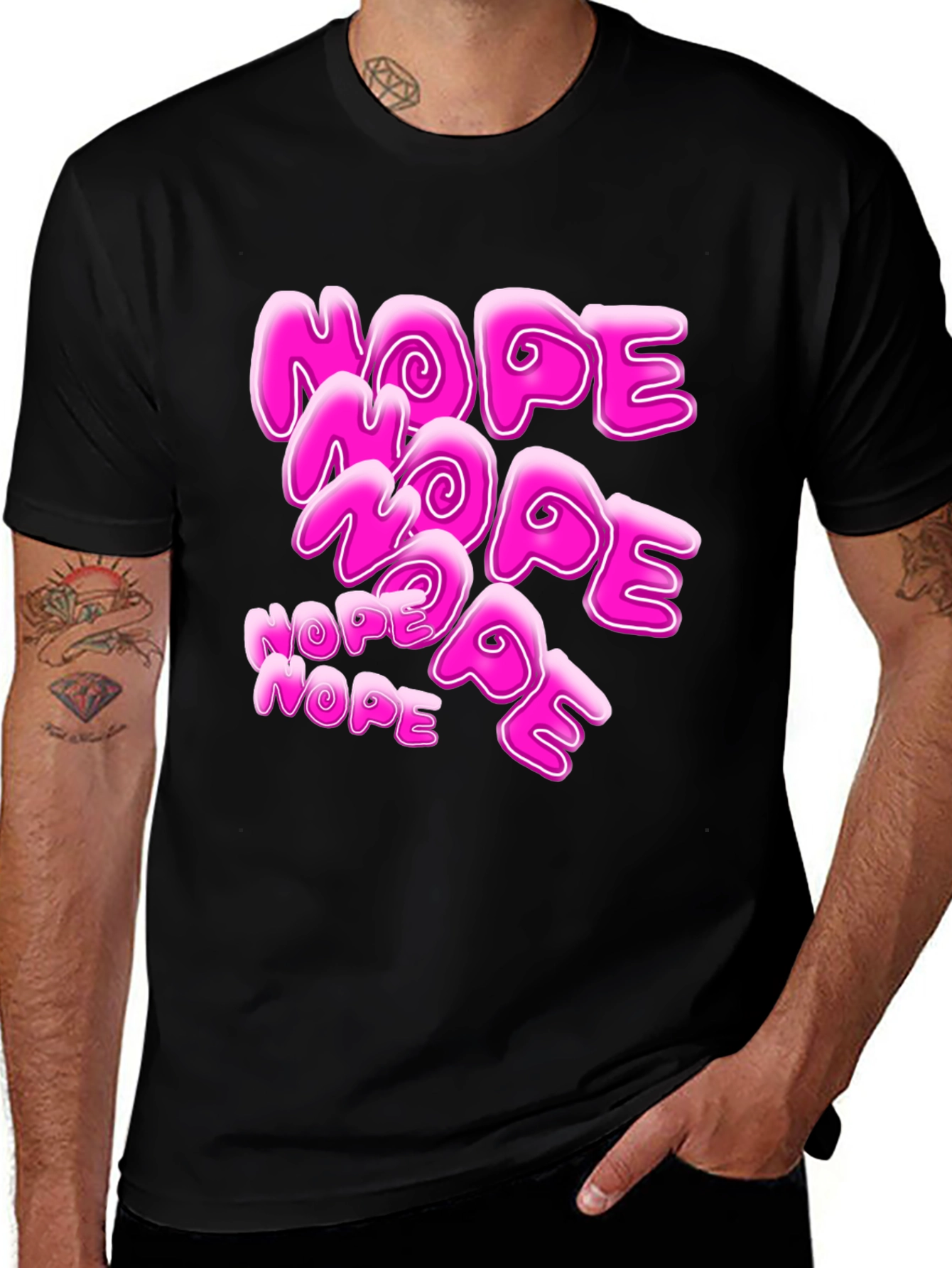 Variant 15 of Nope Graphic Tee - Trendy Pink Word Design