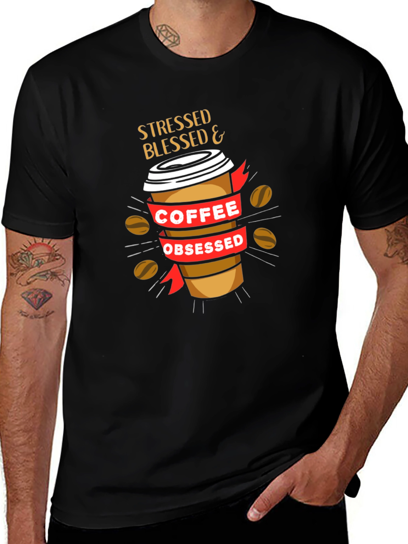 Variant 18 of Stressed, Blessed, Coffee Obsessed T-Shirt