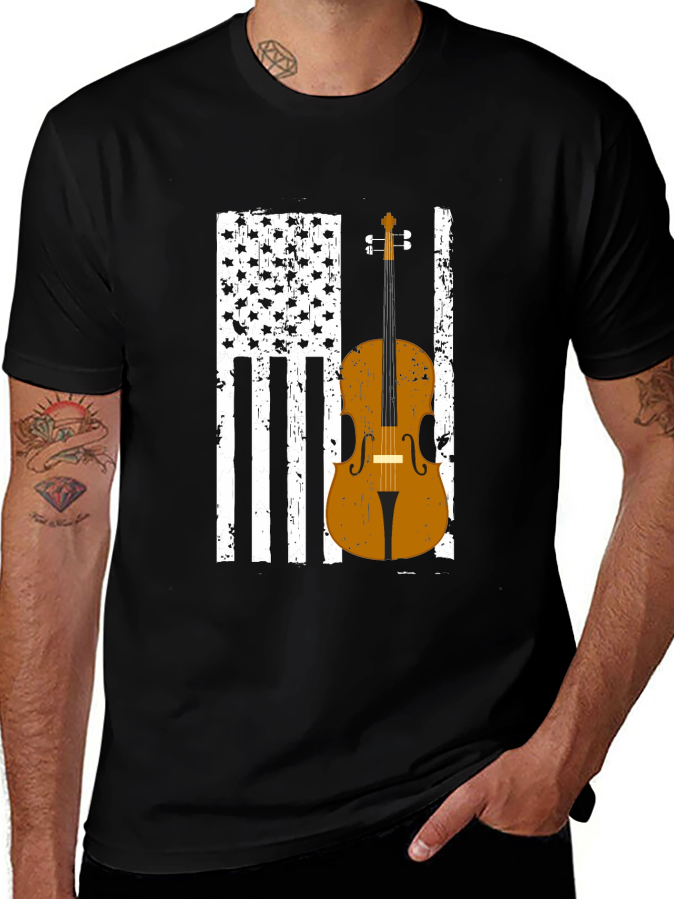 Variant 10 of American Flag Cello Graphic T-Shirt