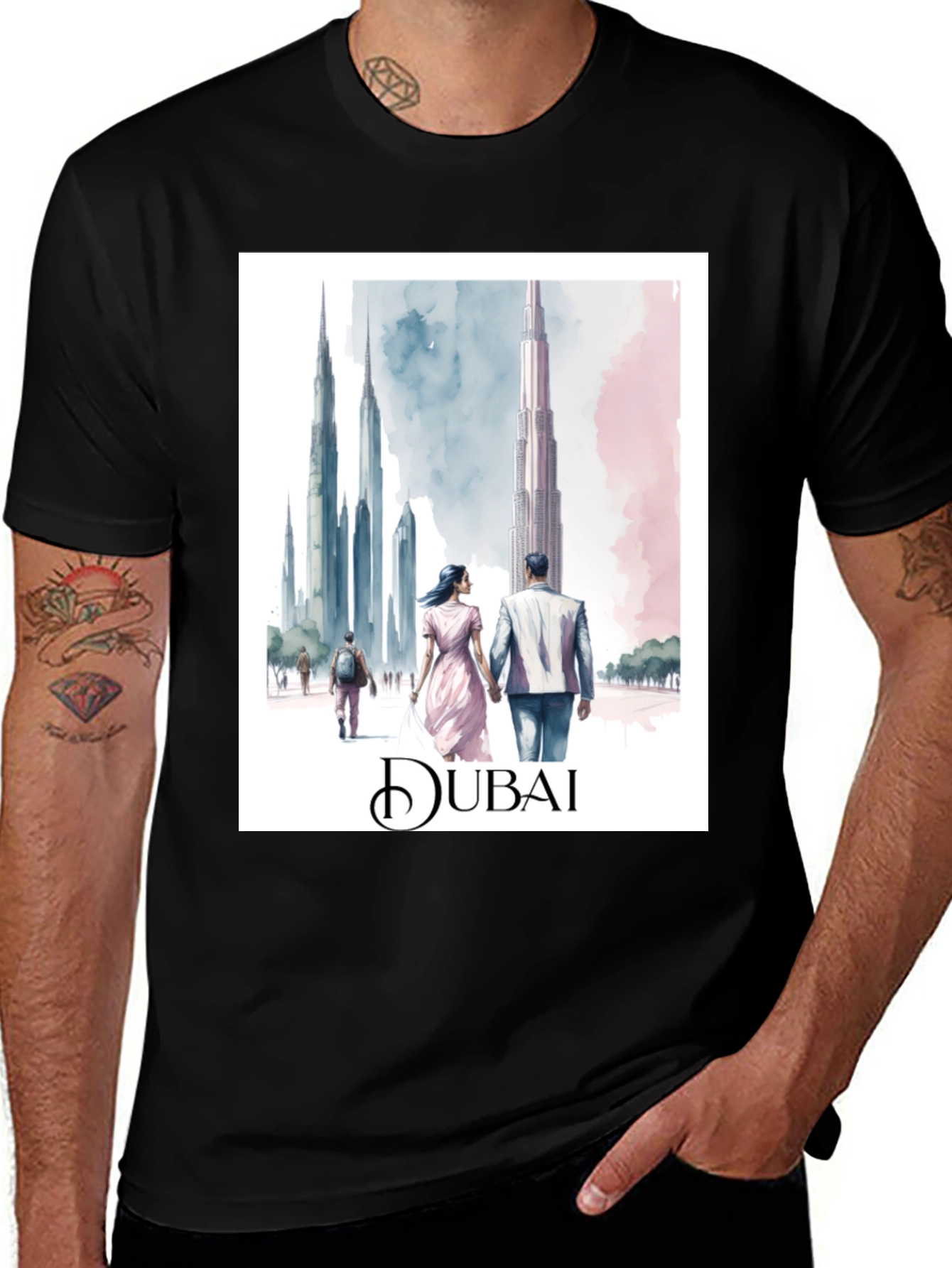 Dubai Skyline Graphic T-Shirt - Urban Style
