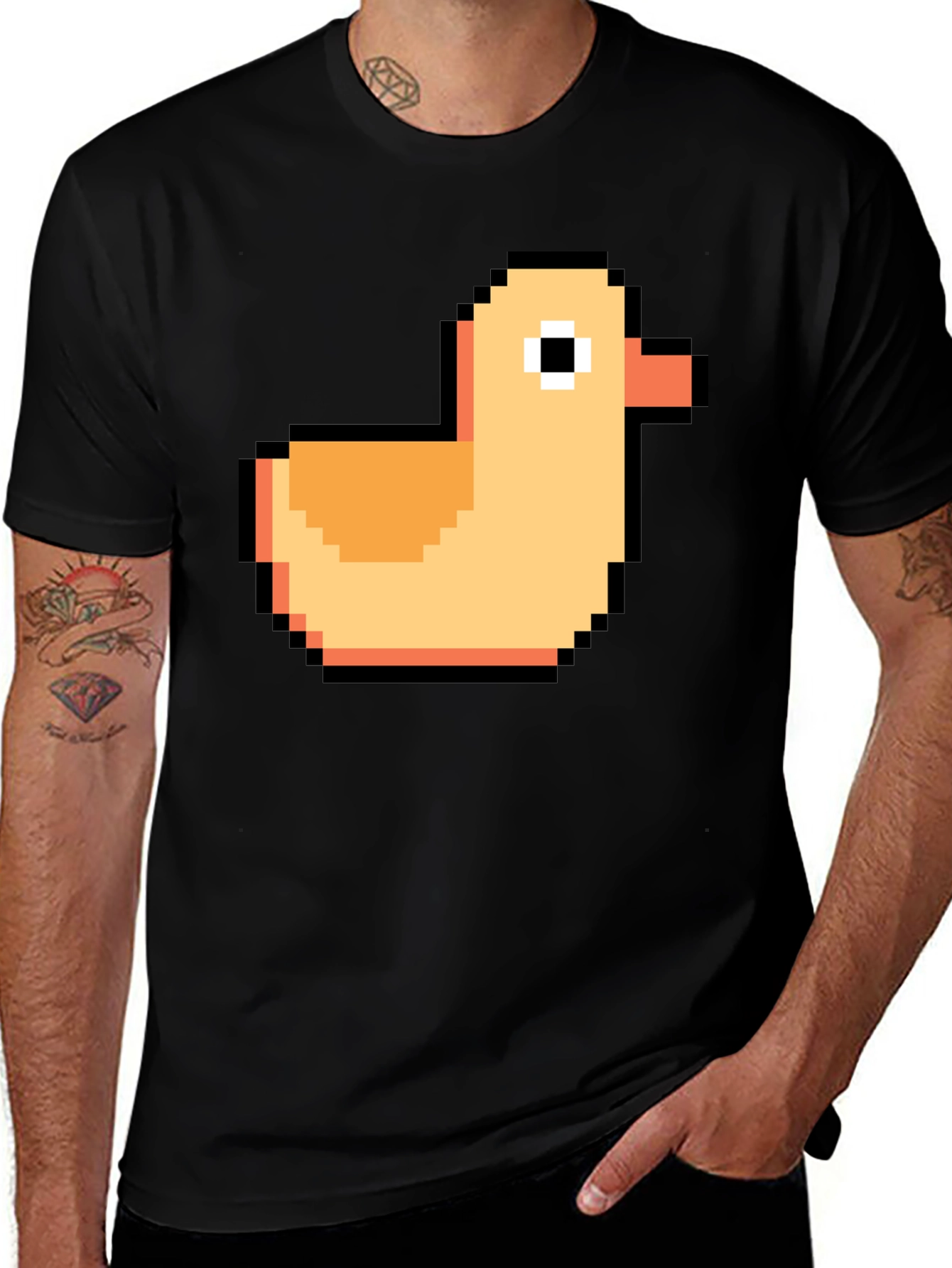 Variant 13 of Pixel Duck Graphic Tee - Casual Comfort