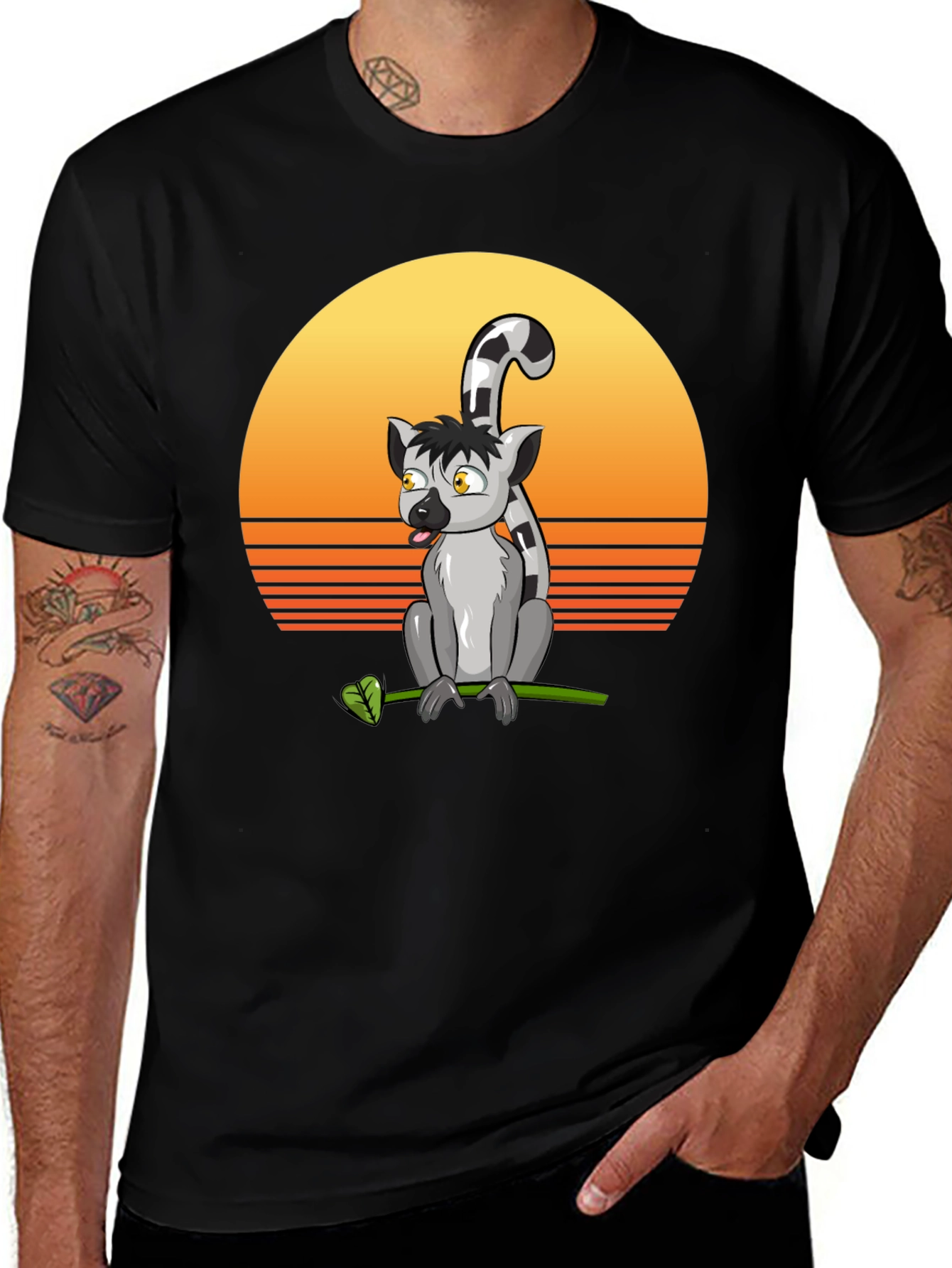 Variant 16 of Lemur Sunset T-Shirt - Cool Graphic Tee