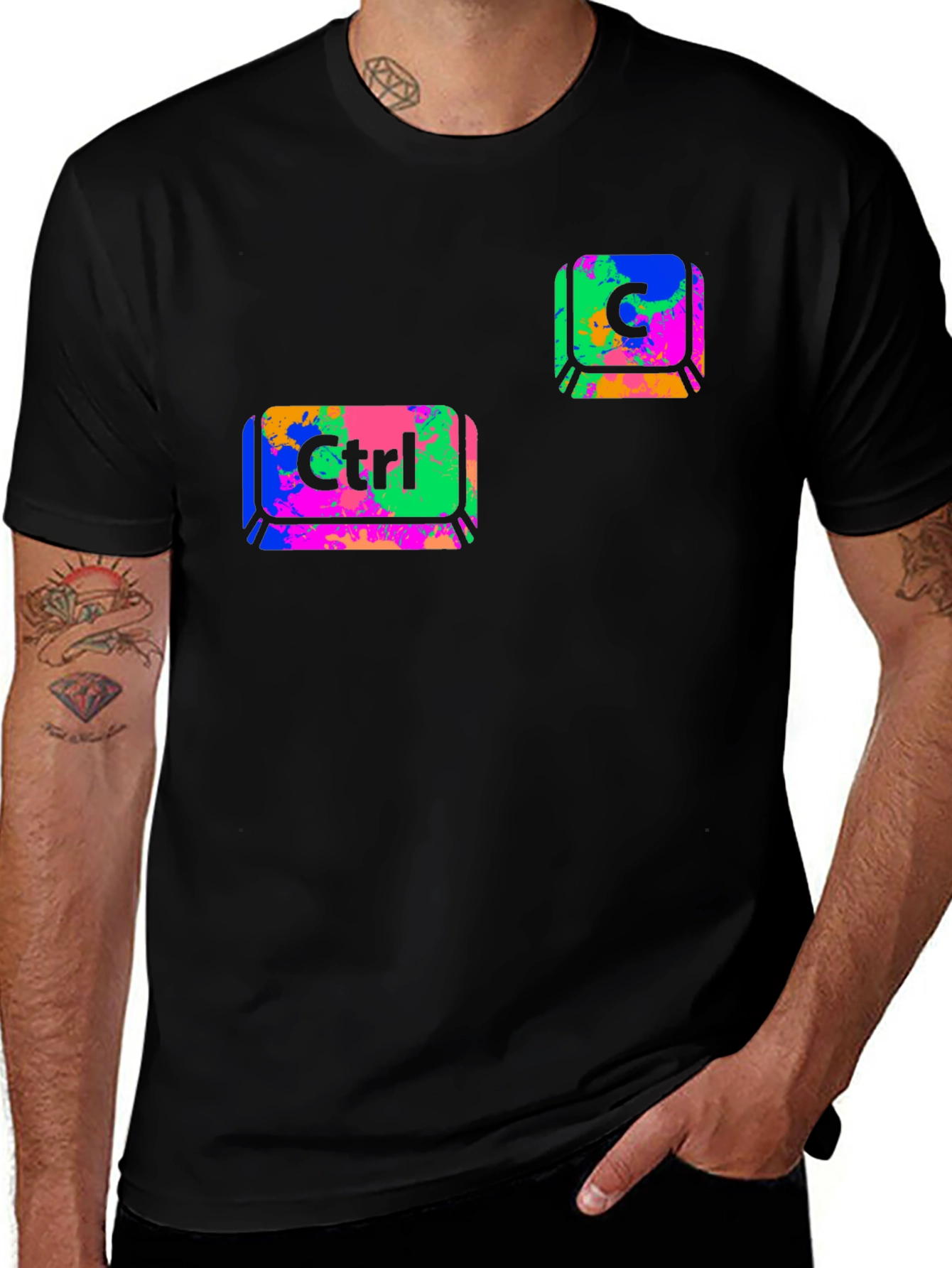 Ctrl+C Black T-Shirt - Computer Keyboard Design