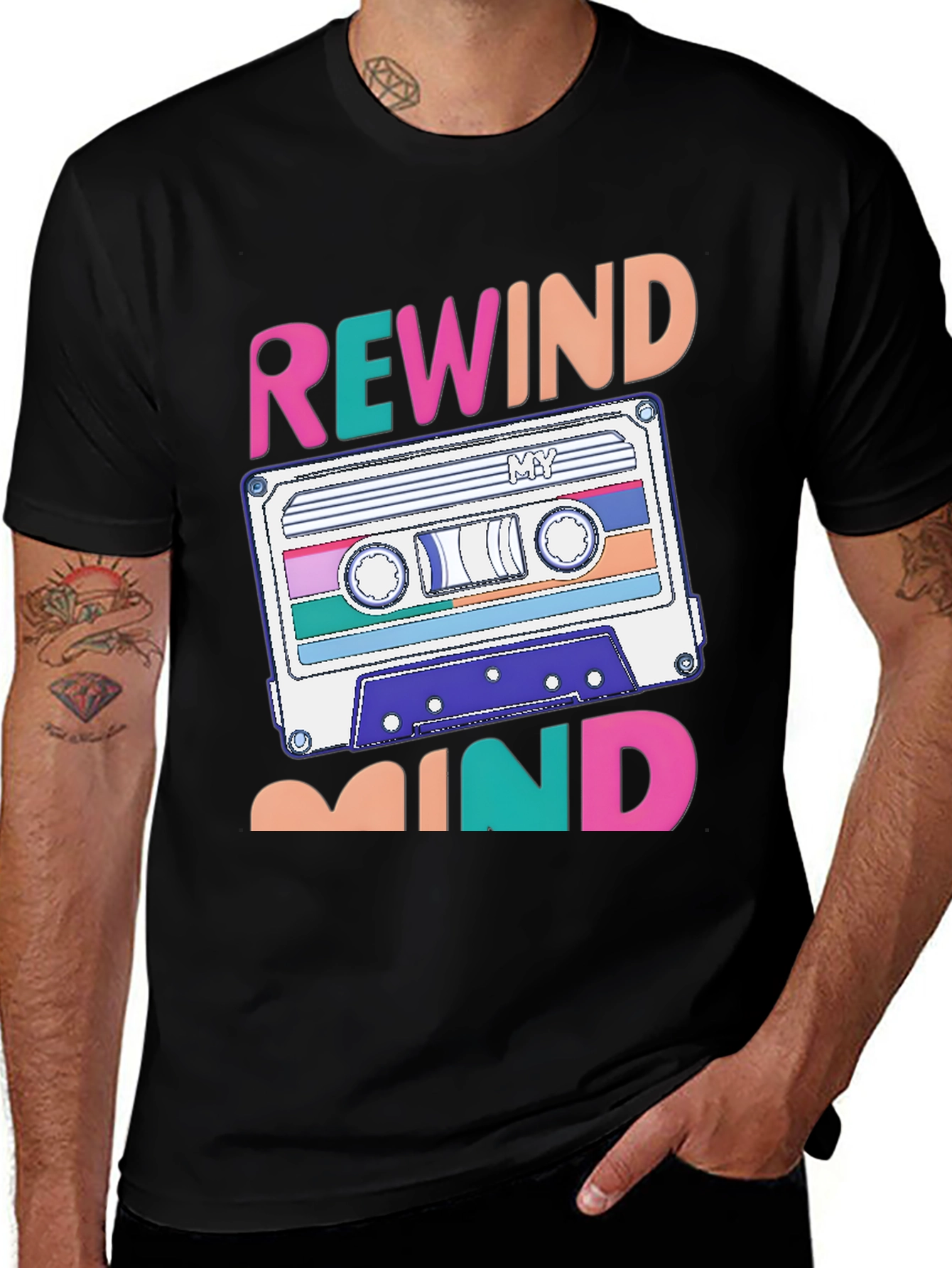 Variant 24 of Rewind Mind Cassette Tape Graphic T-Shirt