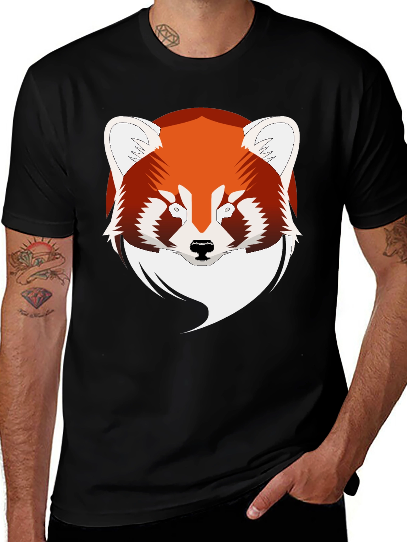 Variant 5 of Red Panda Graphic Black T-Shirt