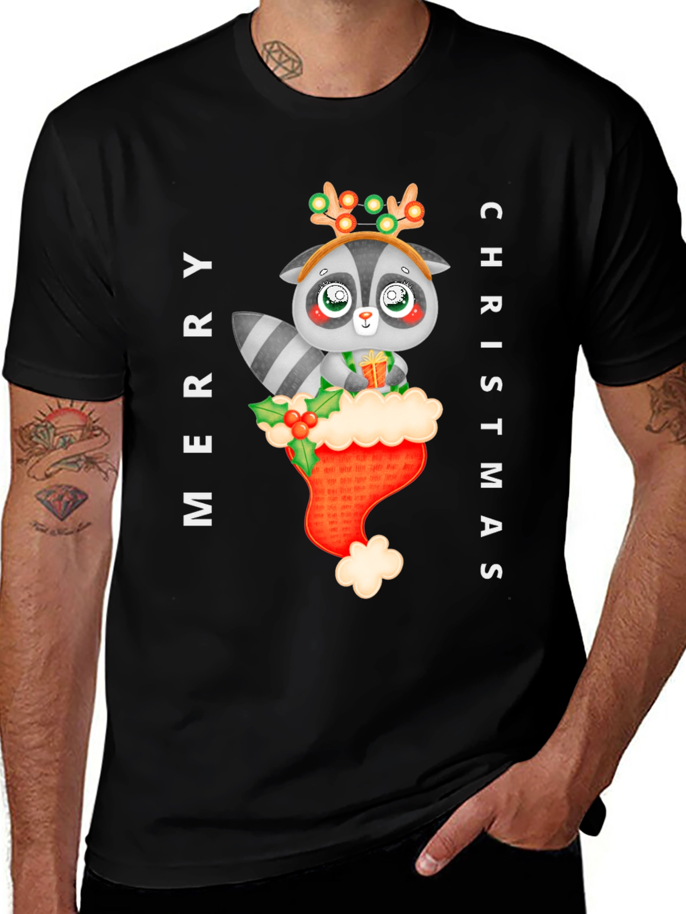Merry Christmas Raccoon T-Shirt