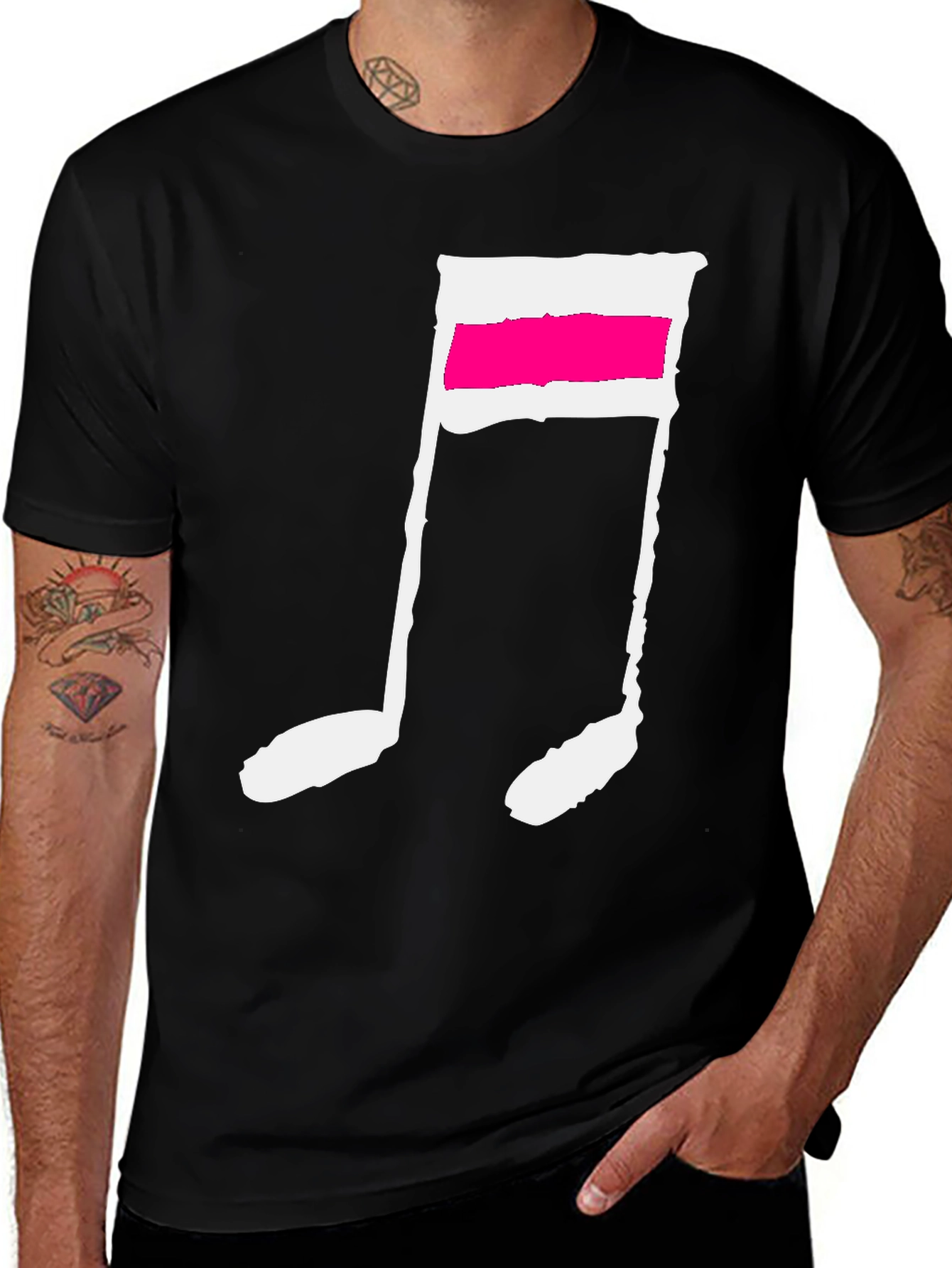 Variant 22 of Black T-Shirt with Music Note Graphic