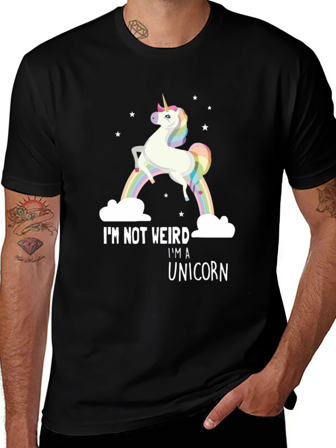 Variant 22 of I'm Not Weird I'm a Unicorn Black Graphic Tee