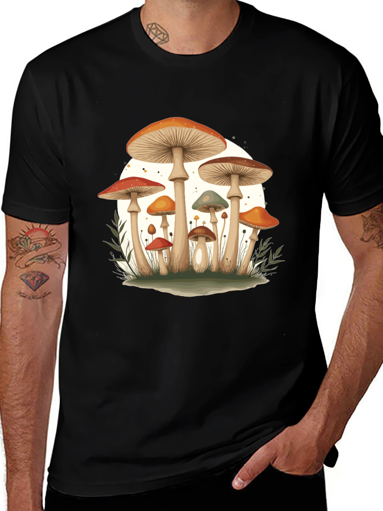 Variant 8 of Mushroom Graphic Tee - Funky Fungi Design