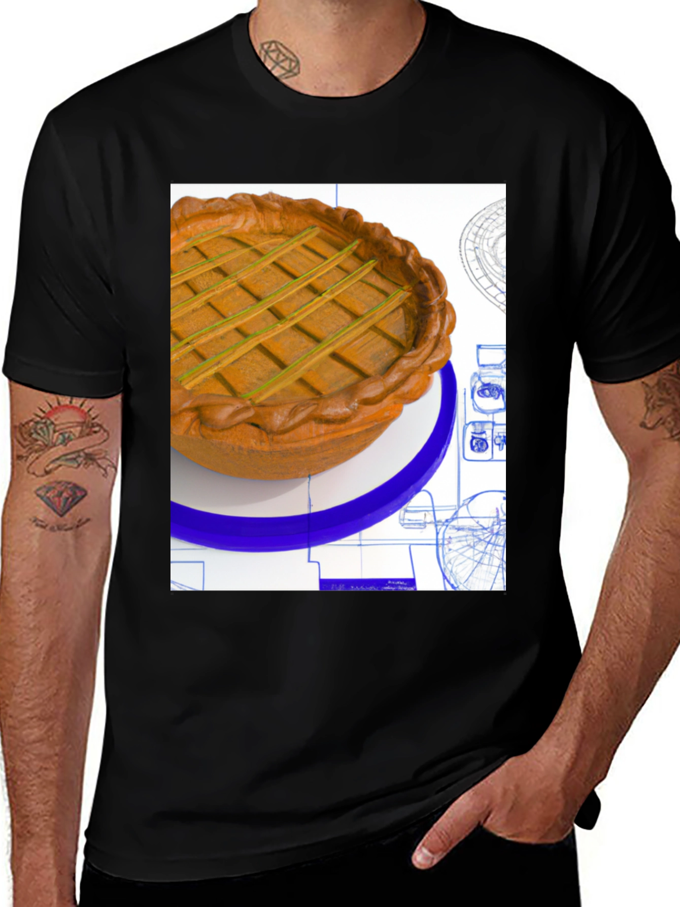 Pie Blueprint Graphic Tee