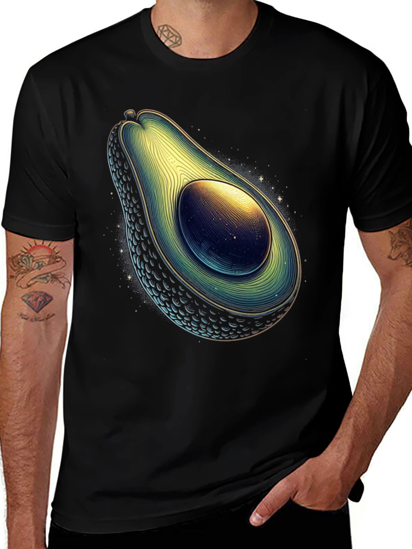 Abstract Avocado Graphic Tee - Modern Comfort
